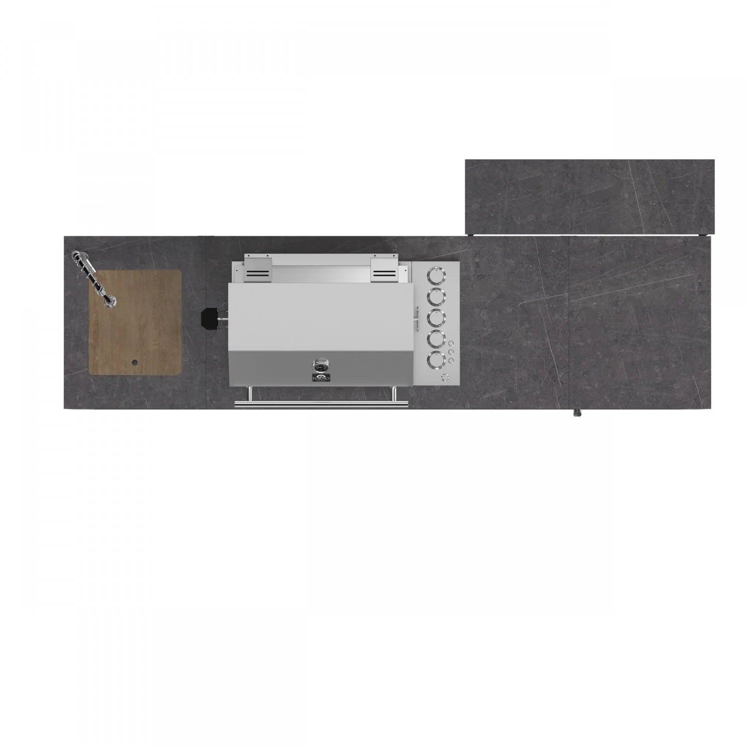 Forno Rimini Gray Countertop Outdoor Kitchen with 30" 62,600 BTU BBQ and Beverage Centre - FODKT2544BLK - Image 4