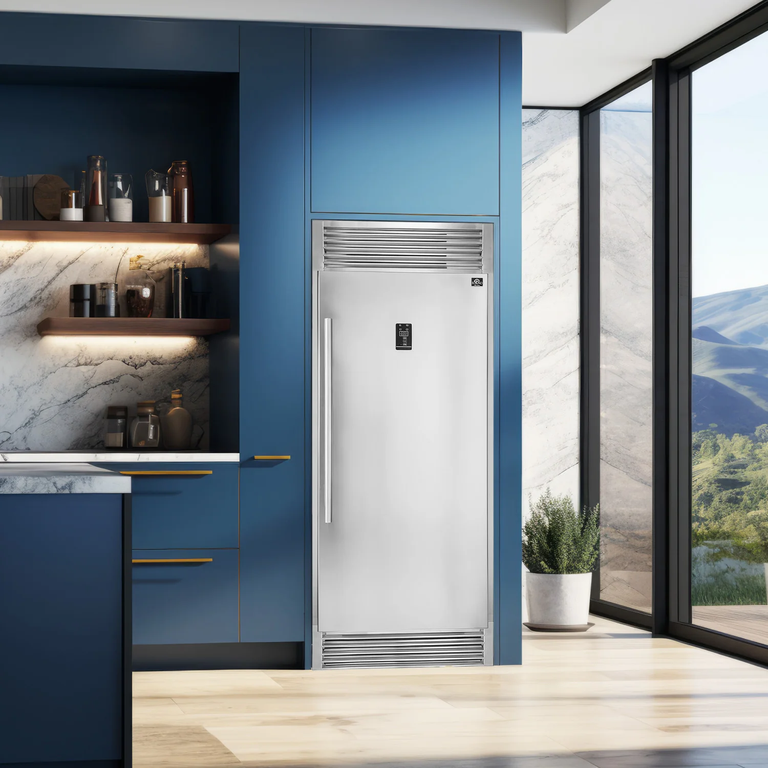 Forno Rizzuto 28" Stainless Steel Convertible Refrigerator/Freezer with Right Swing Door (13.8 Cu. Ft.) - FFFFD1933-32RS - Image 5