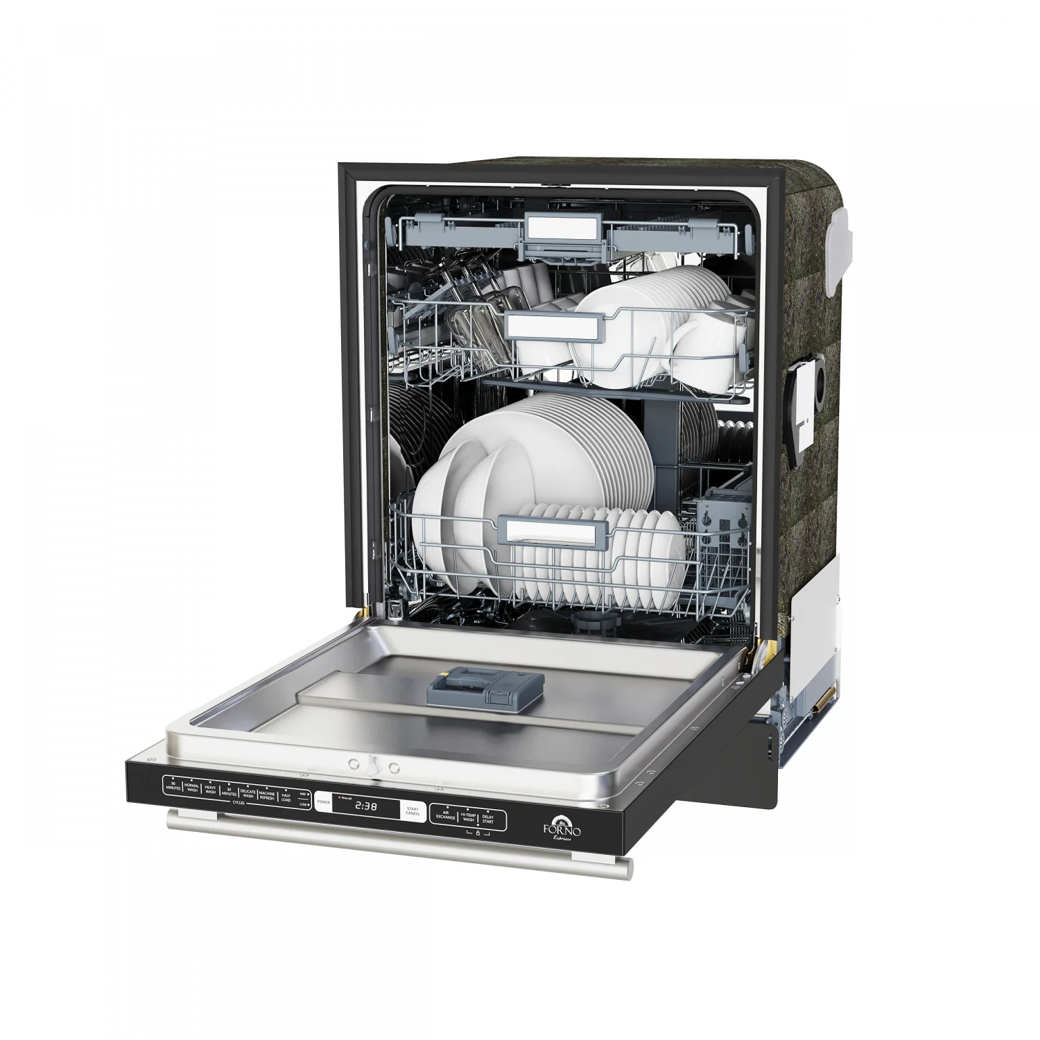 Forno Romano Black Built-in Top Control Dishwasher (52 dBa) - FDWBI8035-24BLK - Image 5