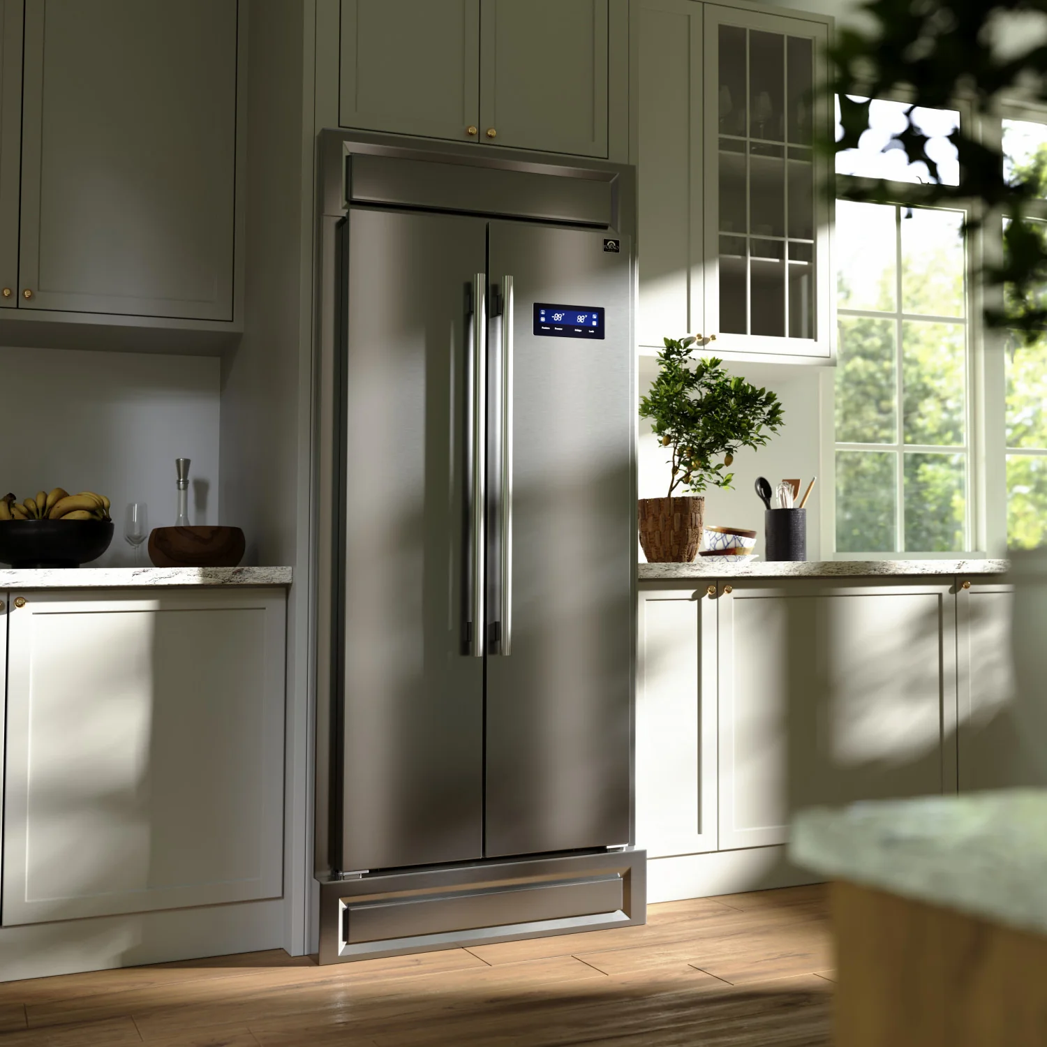 Forno Salerno 33" 15.6 Cu.Ft. Stainless Steel Built-in Side-by-Side Refrigerator - FFRBI1805-37MG - Image 16