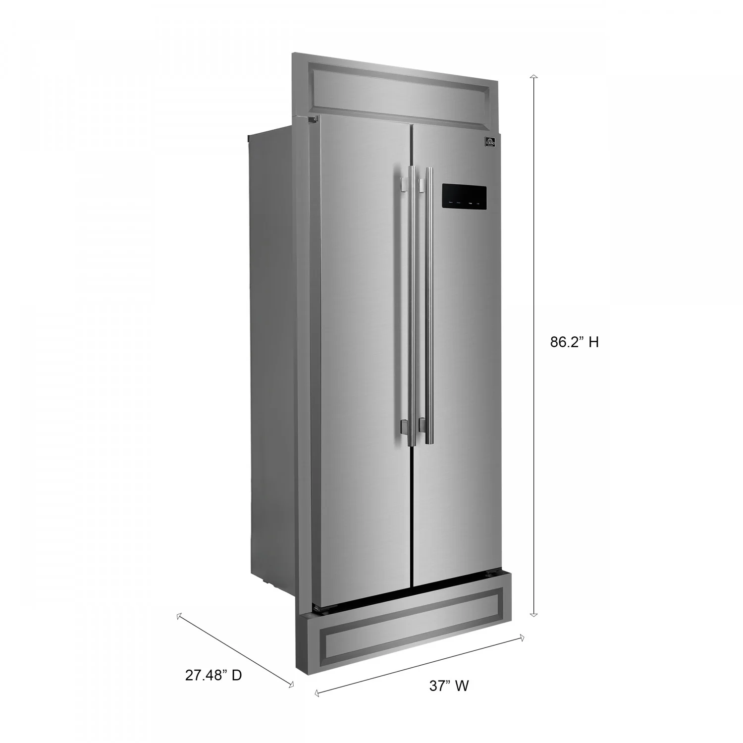 Forno Salerno 33" 15.6 Cu.Ft. Stainless Steel Built-in Side-by-Side Refrigerator - FFRBI1805-37MG - Image 6