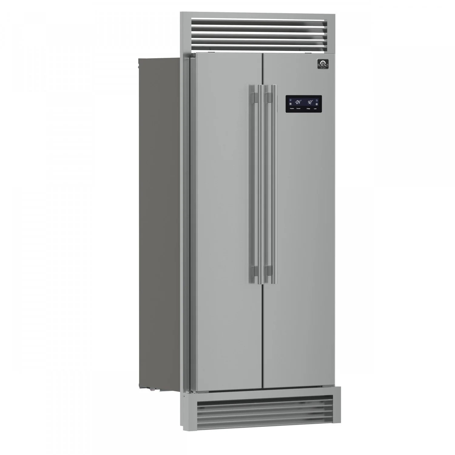 Forno Salerno 33" 15.6 Cu.Ft. Stainless Steel Built-in Side-by-Side Refrigerator - FFRBI1805-37SG - Image 2