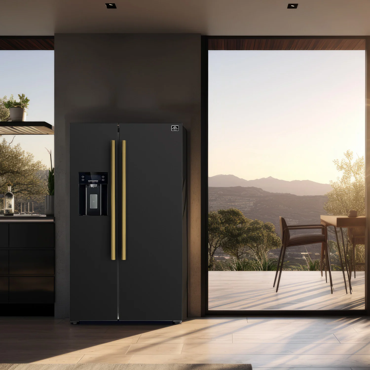 Forno Salerno 36" 20 Cu.Ft. Black Side-by-side Refrigerator with Ice & Water Dispenser - FFRBI1844-36BLK - Image 15