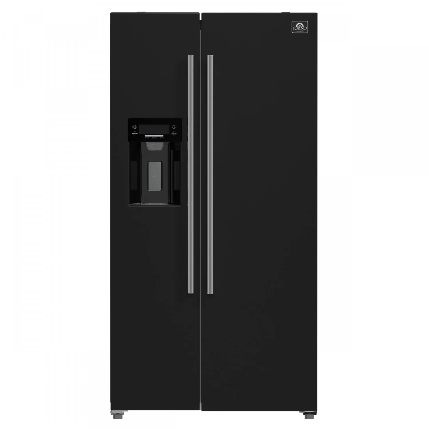Forno Salerno 36" 20 Cu.Ft. Black Side-by-side Refrigerator with Ice & Water Dispenser - FFRBI1844-36BLK - Image 2