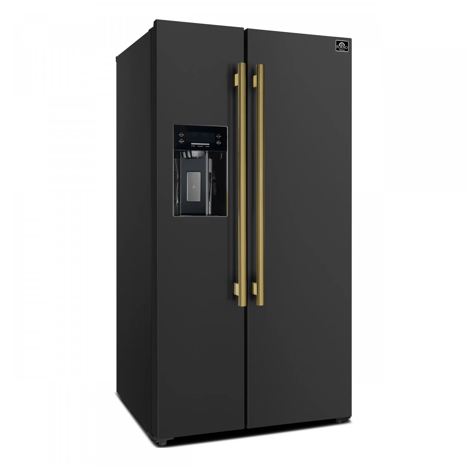 Forno Salerno 36" 20 Cu.Ft. Black Side-by-side Refrigerator with Ice & Water Dispenser - FFRBI1844-36BLK - Image 3