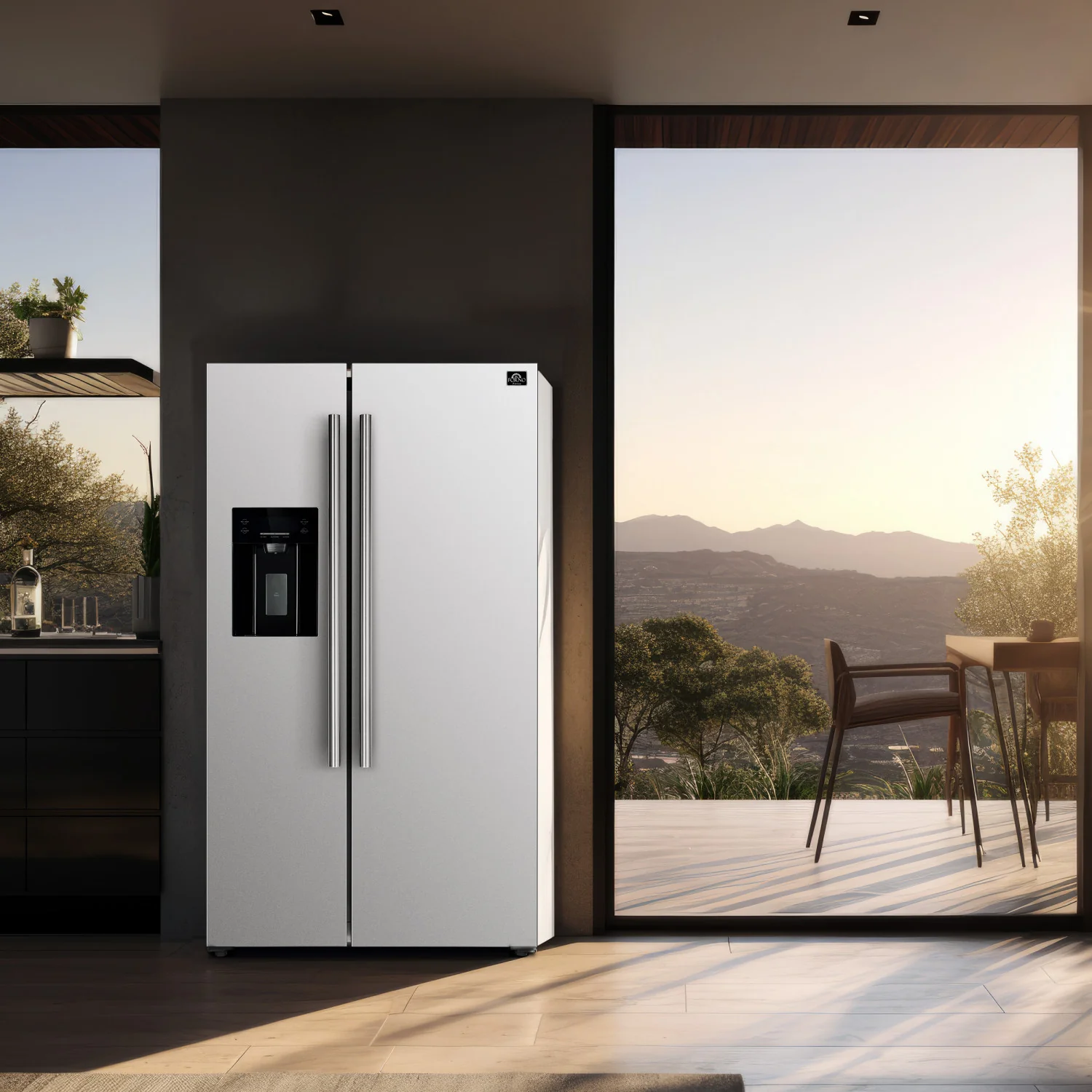 Forno Salerno 36" 20 Cu.Ft. White Side-by-Side Refrigerator with Ice & Water Dispenser - FFRBI1844-36WHT - Image 14