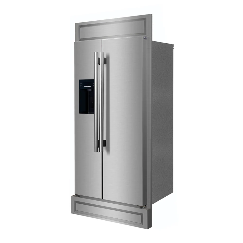 Forno Salerno 40" 20 Cu.Ft. Stainless Steel Built-In Side-by-Side Refrigerator with Ice & Water Dispenser - FFRBI1844-40MG - Image 2