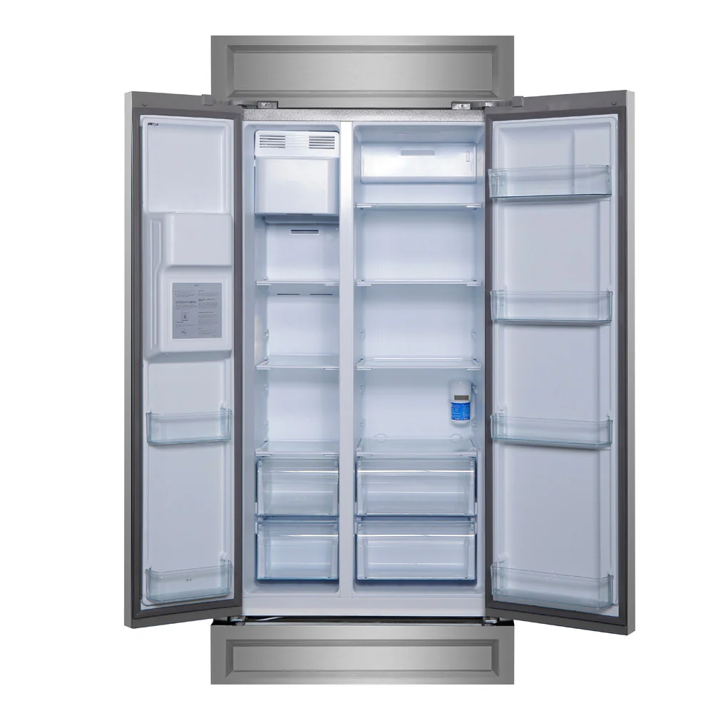 Forno Salerno 40" 20 Cu.Ft. Stainless Steel Built-In Side-by-Side Refrigerator with Ice & Water Dispenser - FFRBI1844-40MG - Image 4