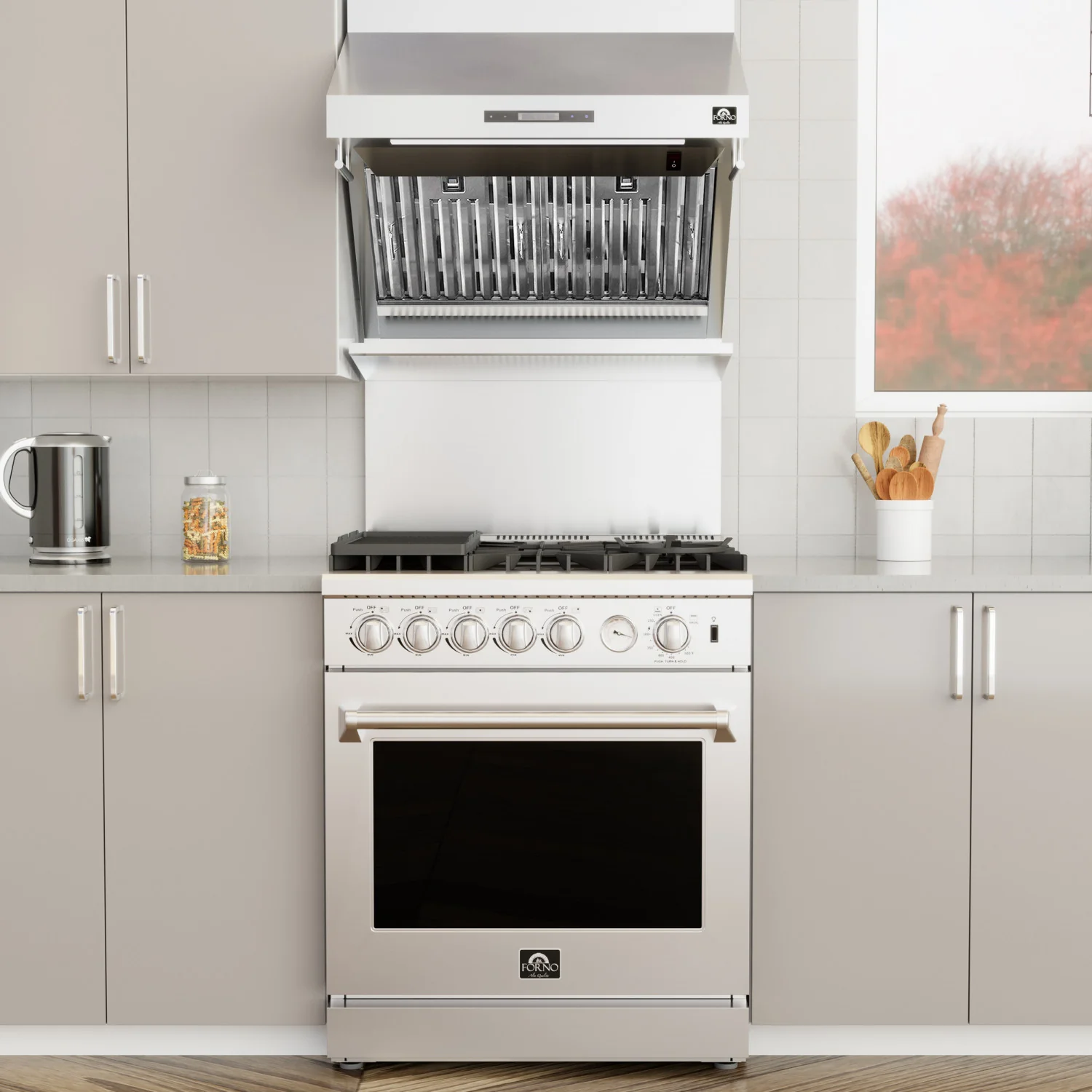 Forno Savona Stainless Steel 30" 600 CFM Wall Mounted Range Hood - FRHWM5029-30 - Image 8