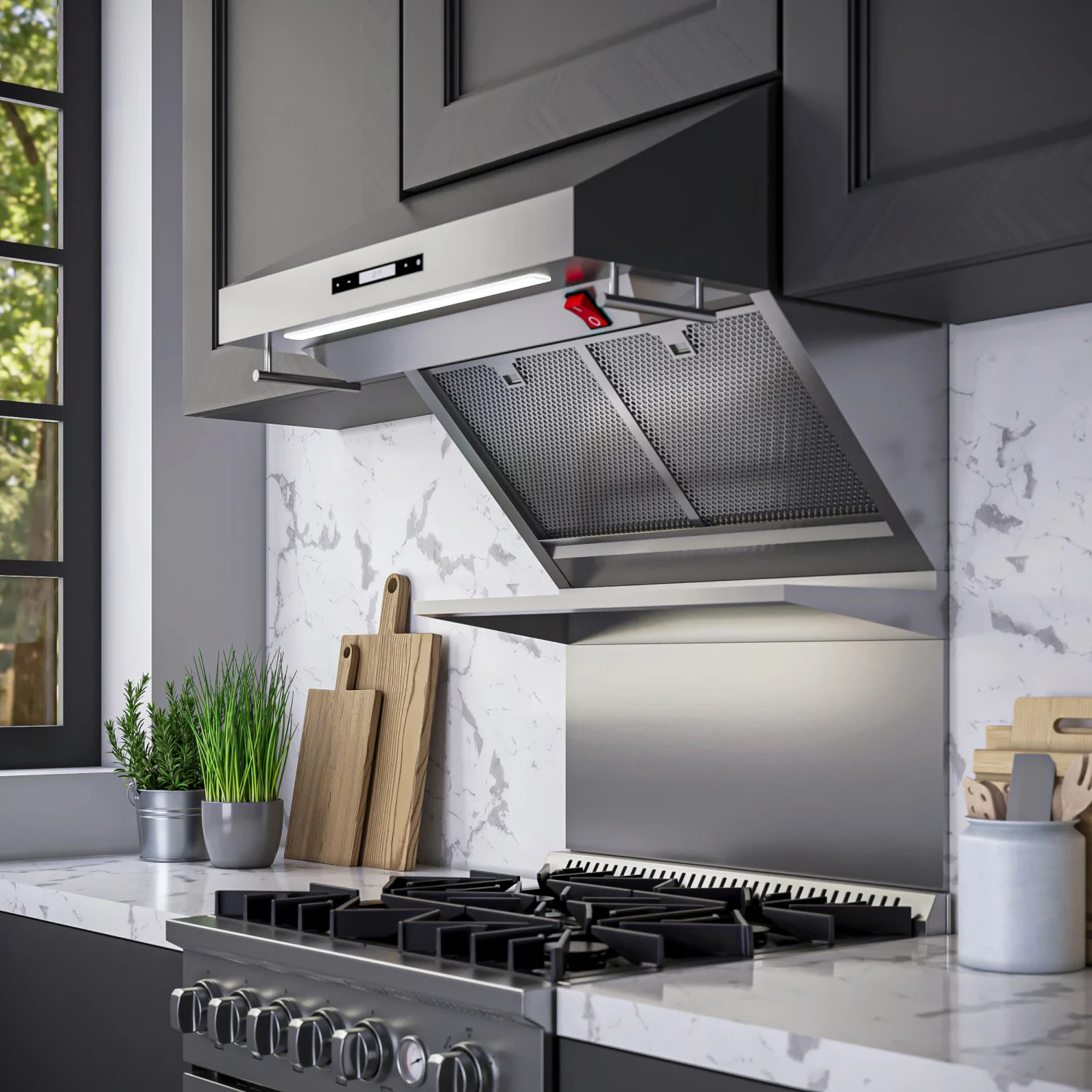 Forno Savona Stainless Steel 30" 600 CFM Wall Mounted Range Hood - FRHWM5029-30HB - Image 9