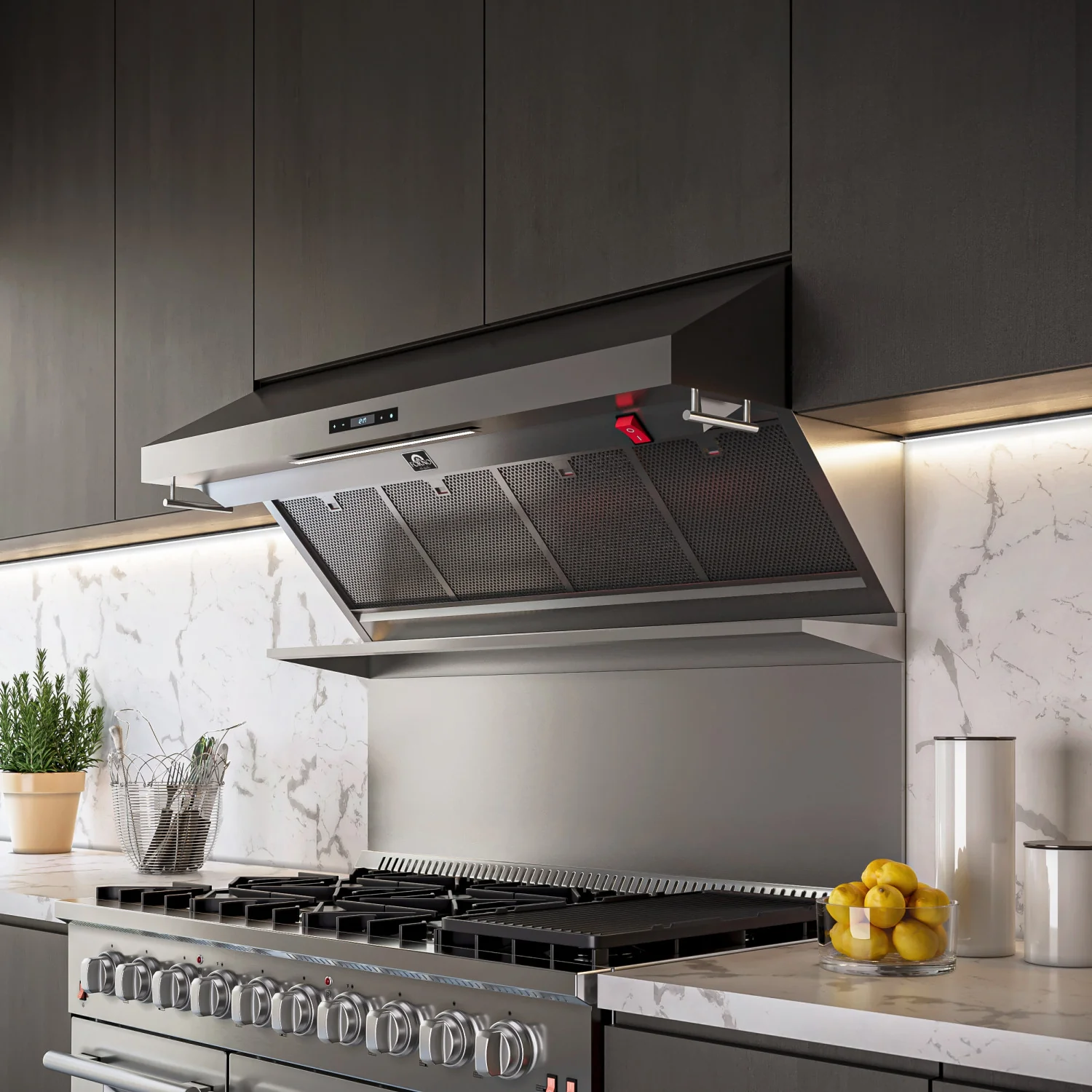 Forno Savona Stainless Steel 48" 1200 CFM Wall Mounted Range Hood - FRHWM5029-48HB - Image 8