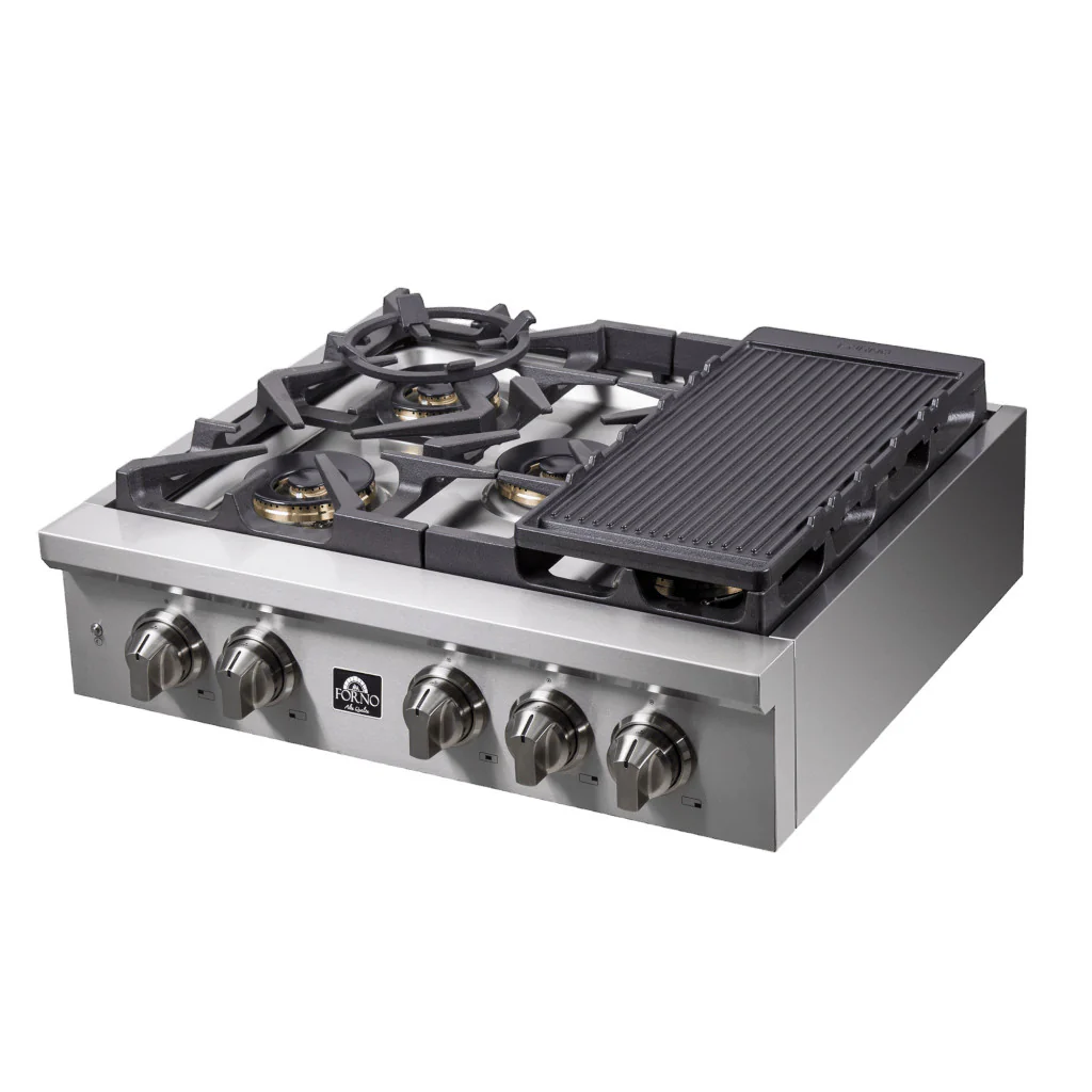Forno Spezia Stainless Steel 30" Pro-style Gas Cooktop - FCTGS5751-30 - Image 7