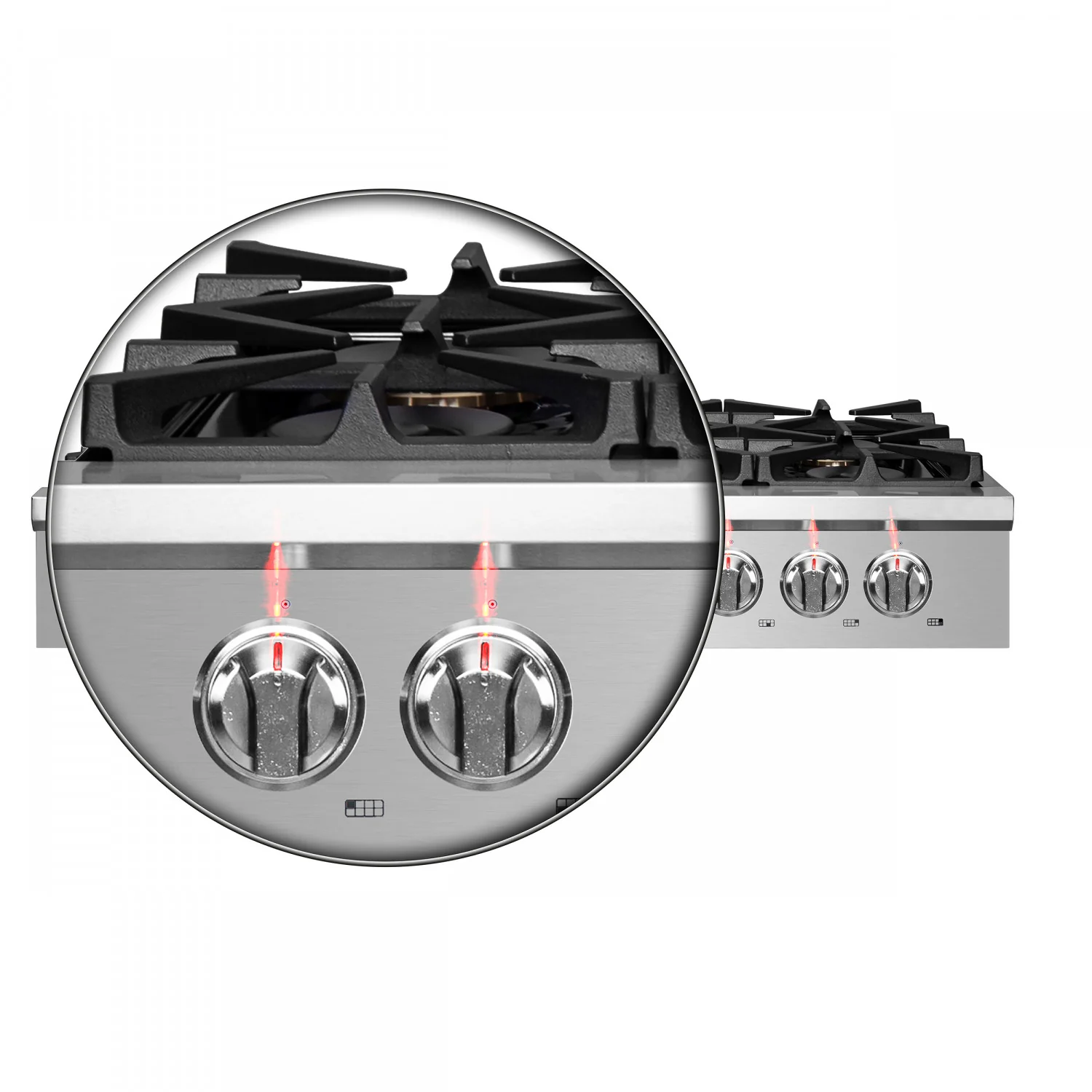 Forno Spezia Stainless Steel 48" Pro-style Gas Cooktop - FCTGS5751-48 - Image 3