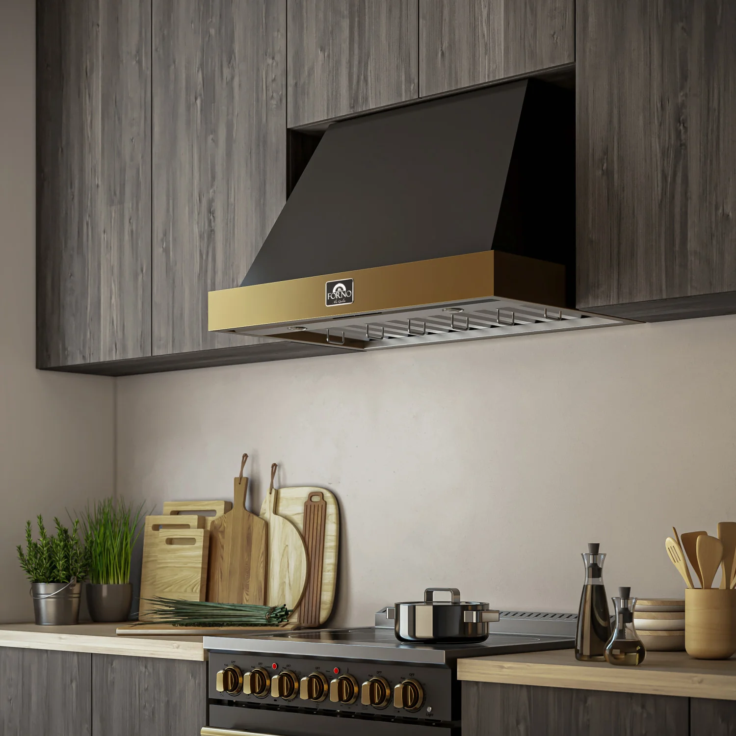 Forno Vittorio Black 36" 600 CFM Wall Mounted Range Hood - FRHWM5078-36BLK - Image 11