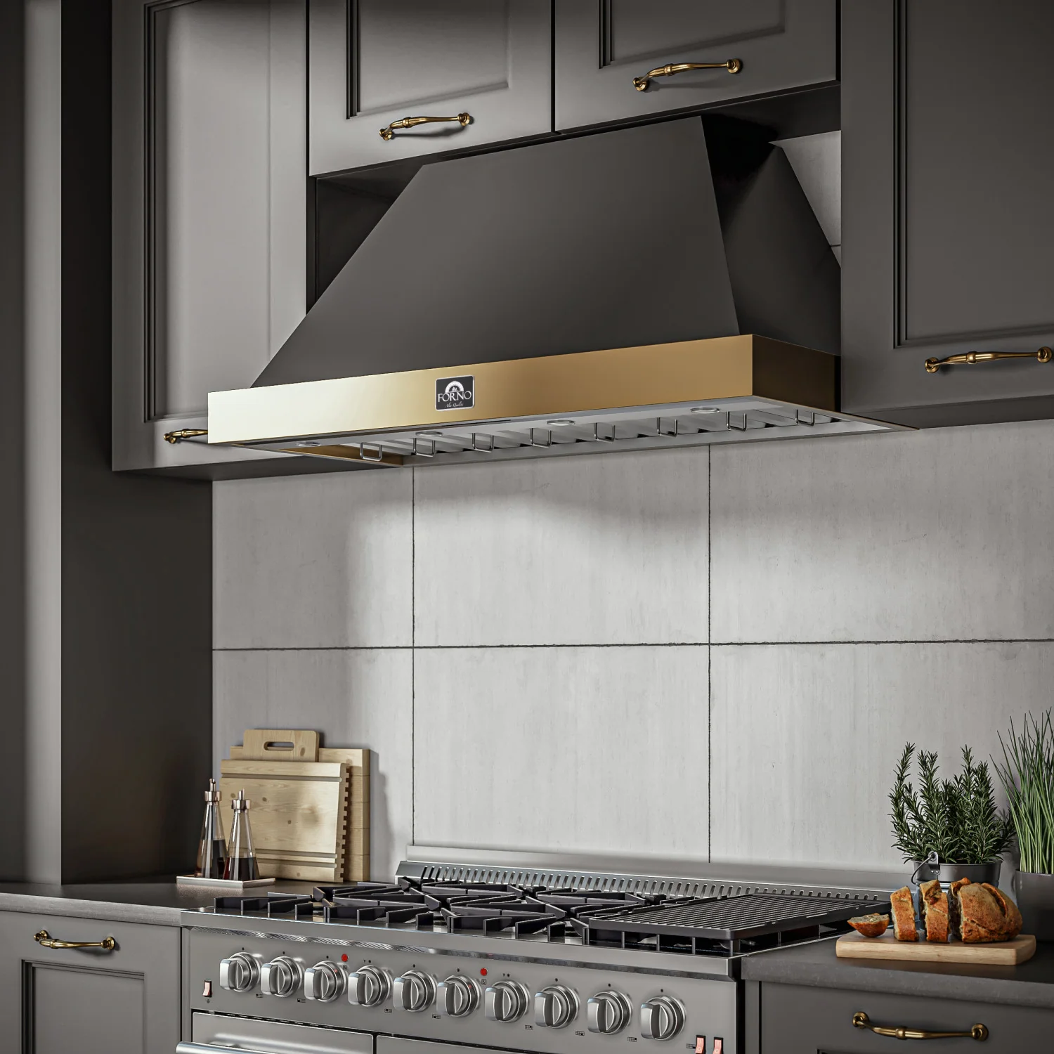 Forno Vittorio Black 48" 600 CFM Wall Mounted Range Hood - FRHWM5078-48BLK - Image 12