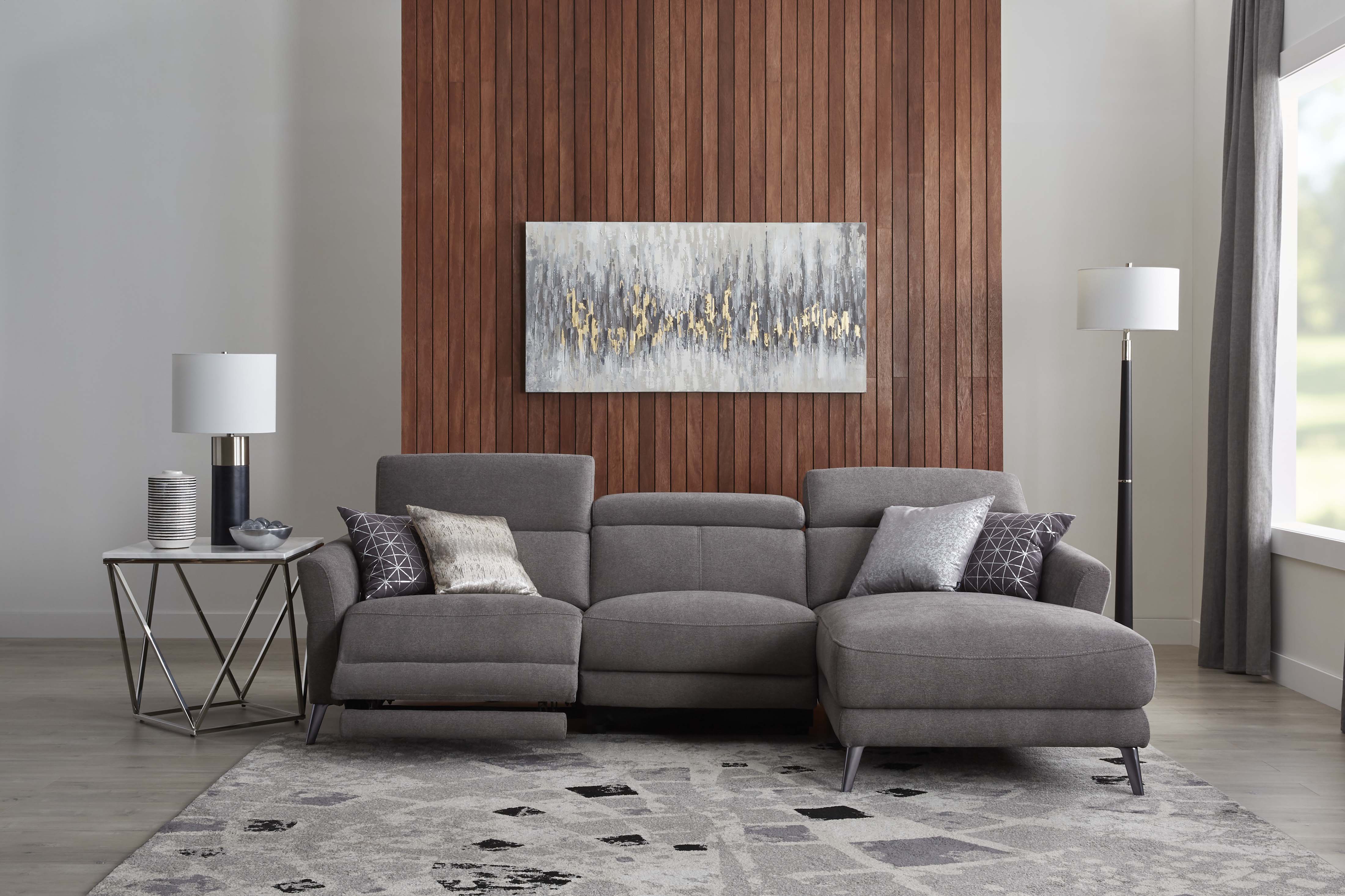 Francesca 2-Piece Power Reclining Sectional with Right-Facing Chaise - Starburst Metal - Image 2