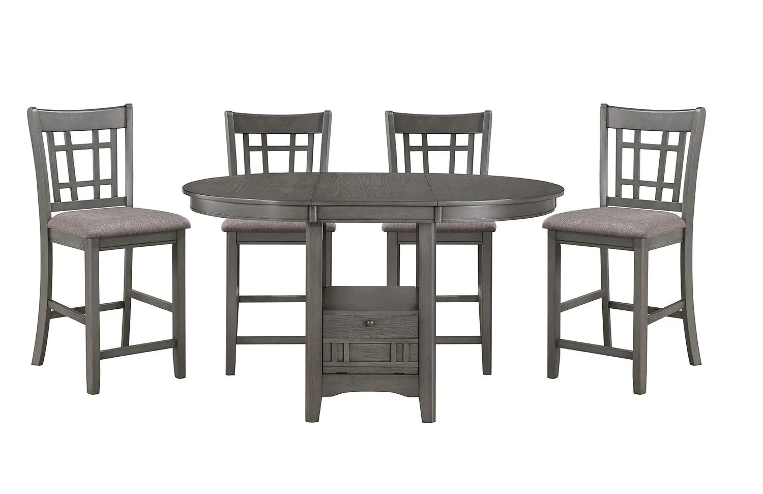 Freda 5-Piece Extendable Counter Height Dining Set - Grey - Image 3