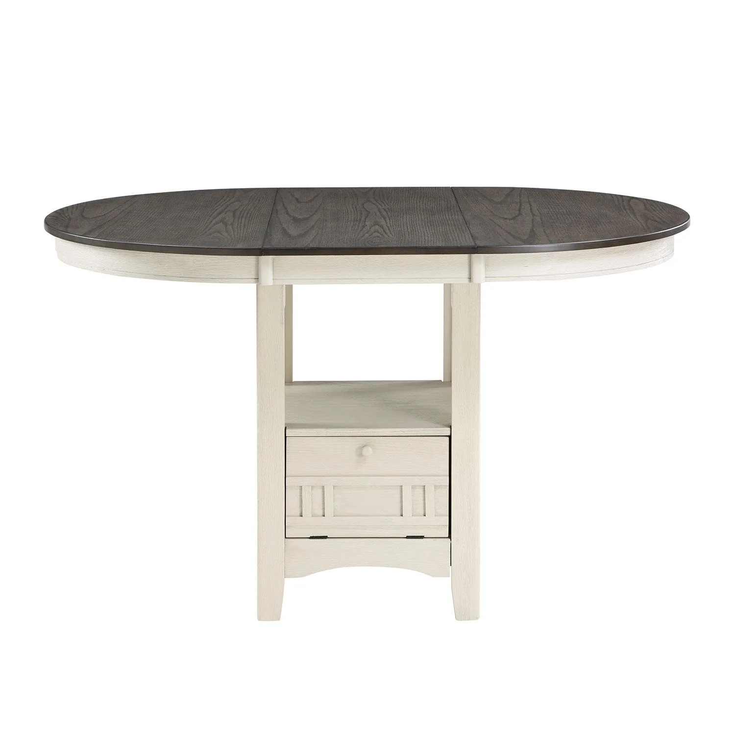 Freda Extendable Counter Height Dining Table - White, Dark Brown - Image 3