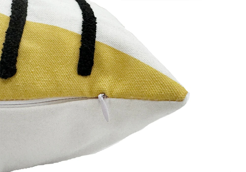 Free Spirit 18 x 18" Cushion - Mustard, Black, White - Image 3