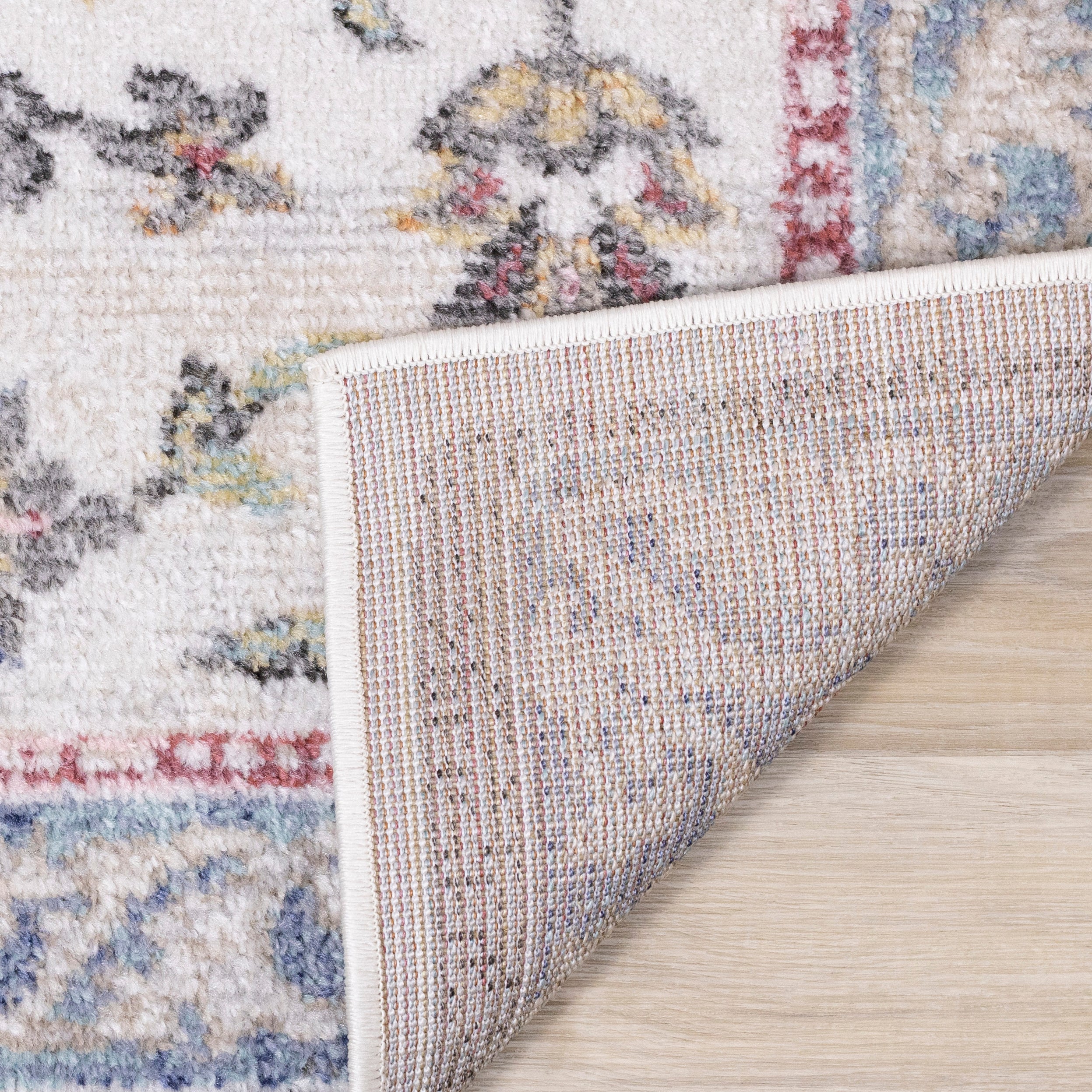 Fresco 5'3" x 7'7" Floral Border Area Rug - Image 11