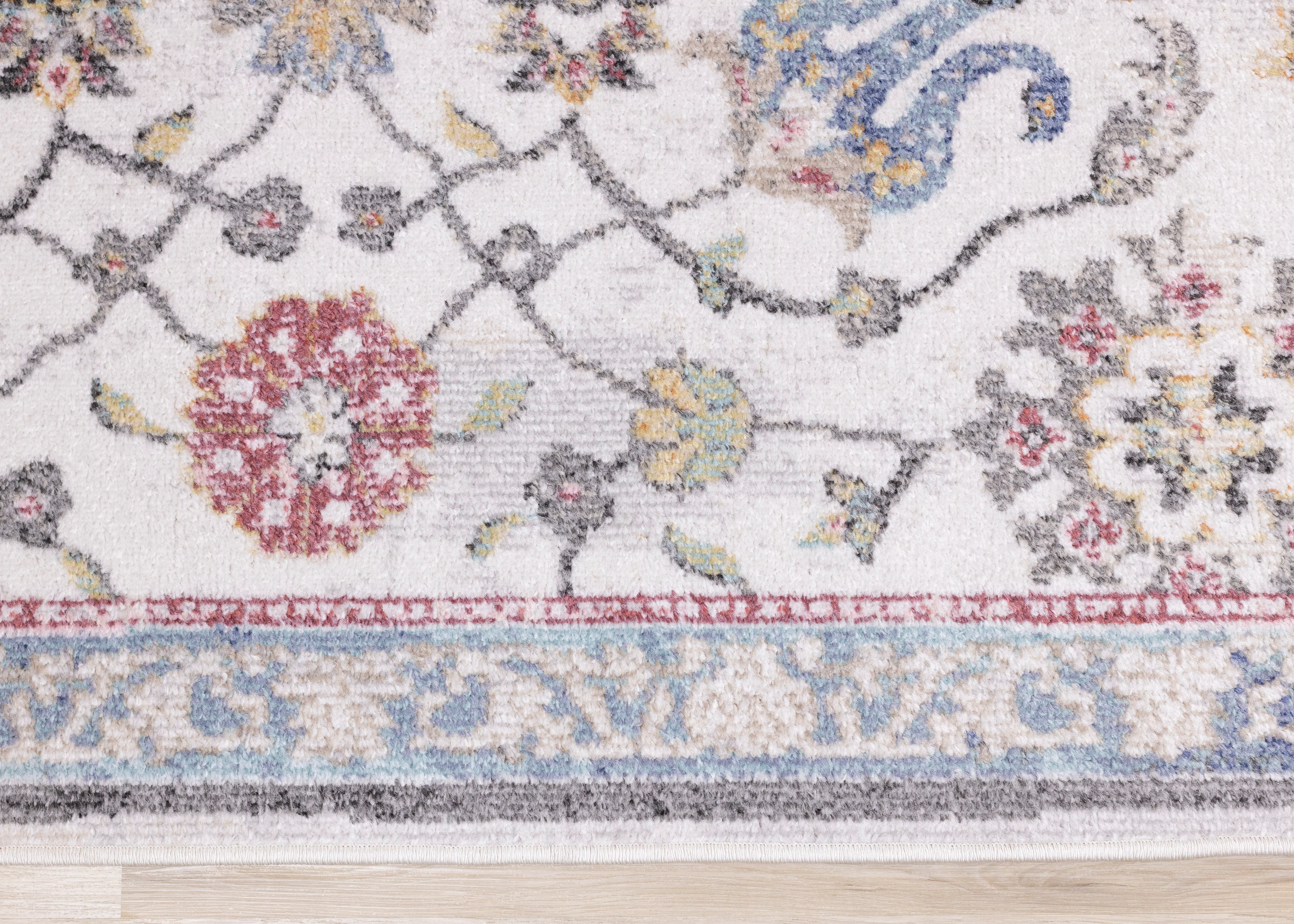 Fresco 5'3" x 7'7" Floral Border Area Rug - Image 8