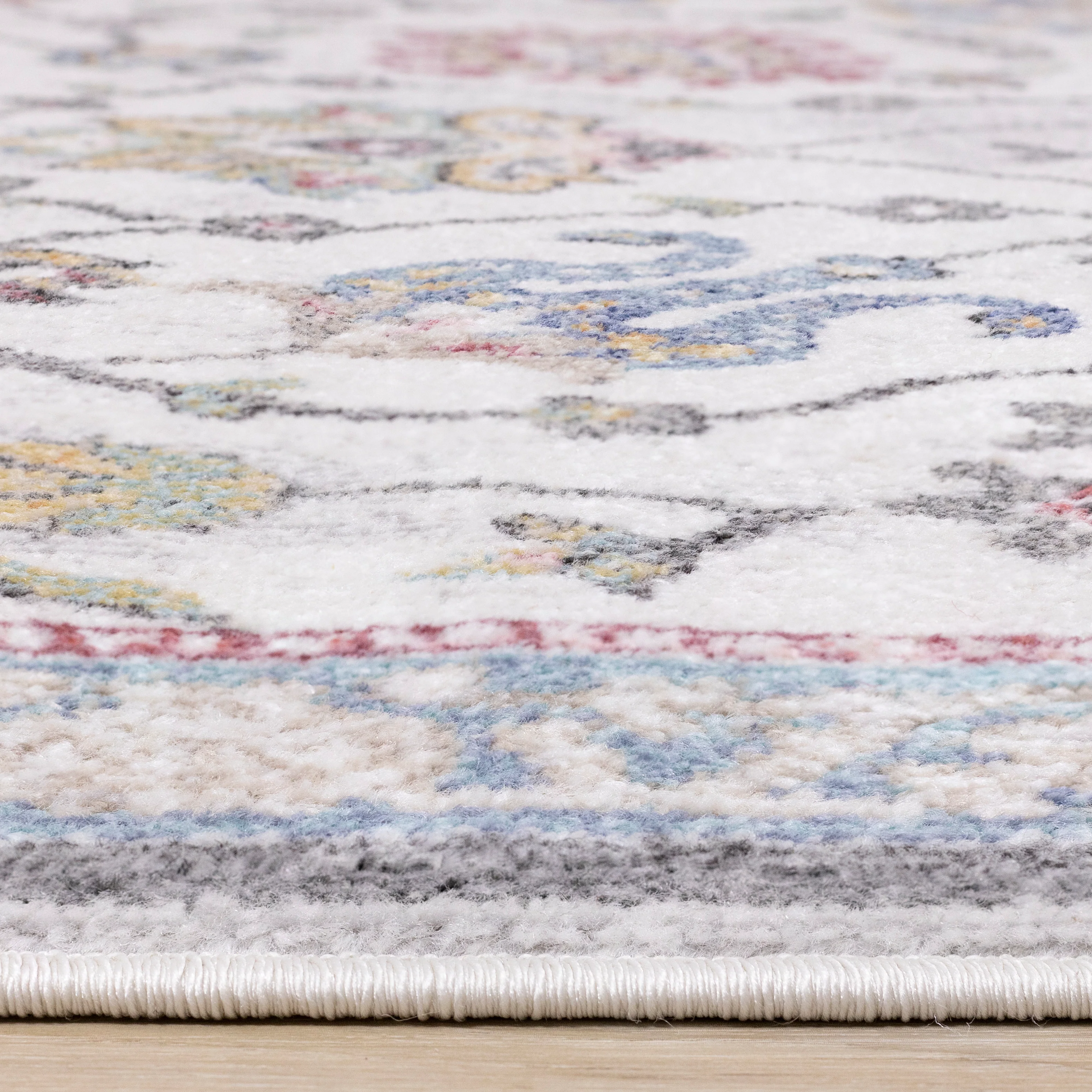 Fresco 5'3" x 7'7" Floral Border Area Rug - Image 9