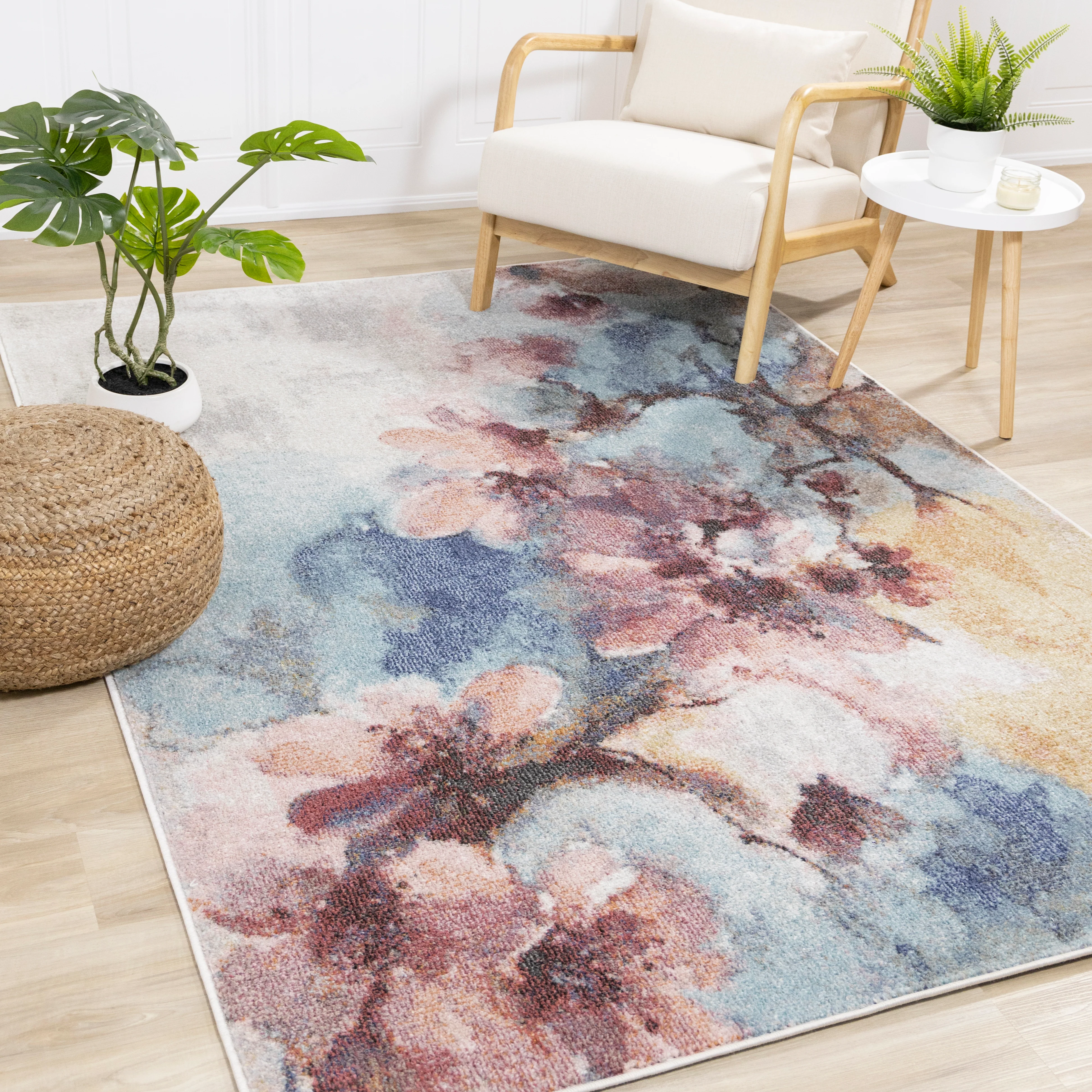 Fresco 6'7" x 9'6" Cherry Blossom Area Rug - Image 2
