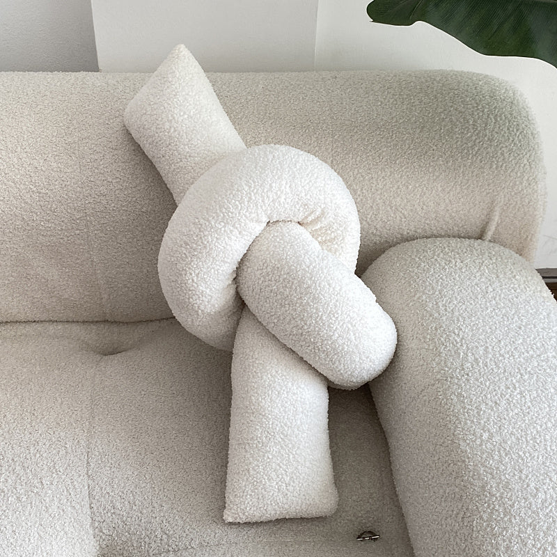 Fresh Perspective Knotted Tie Pillow -Cream - Image 3