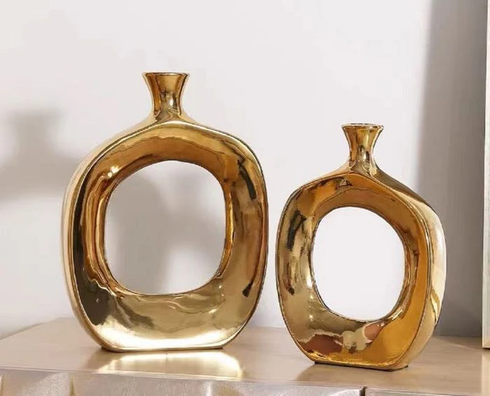 Fresh Perspective Shiny Gold Large Vase - Image 3