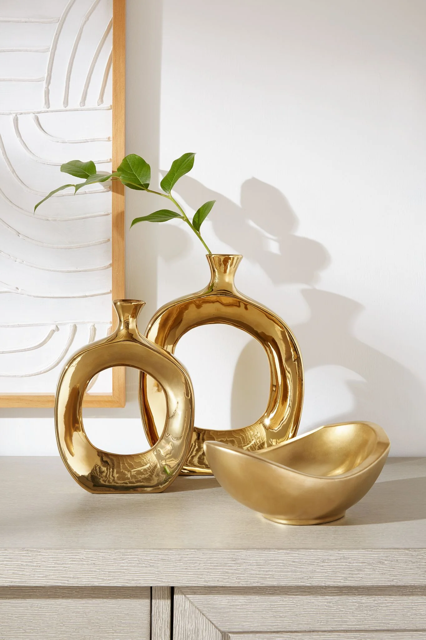 Fresh Perspective Shiny Gold Small Vase -Gold - Image 2