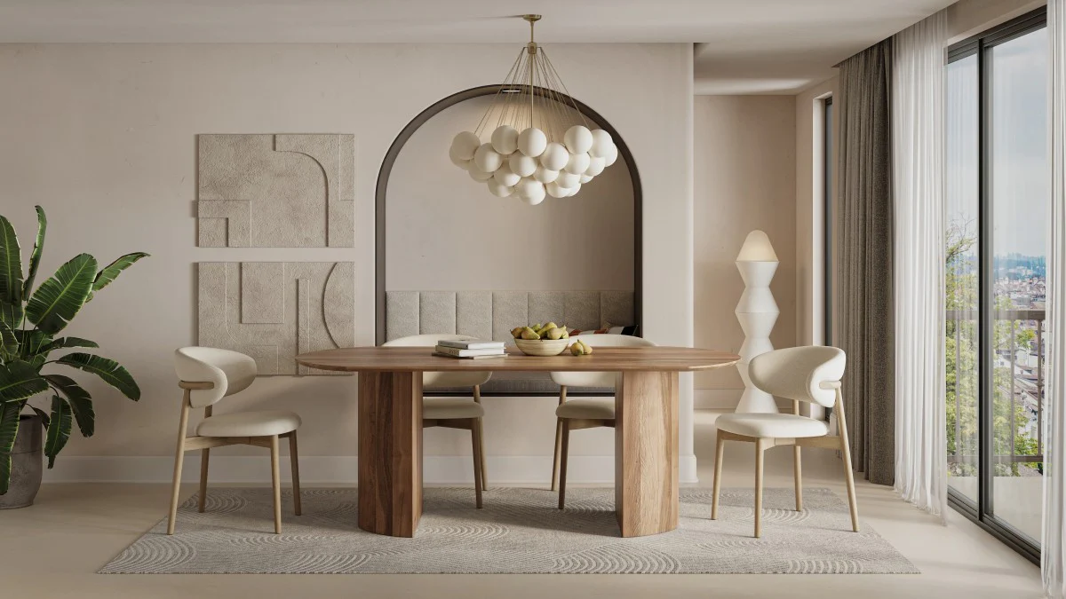 Fresno Dining Table - Light Brown - Image 2