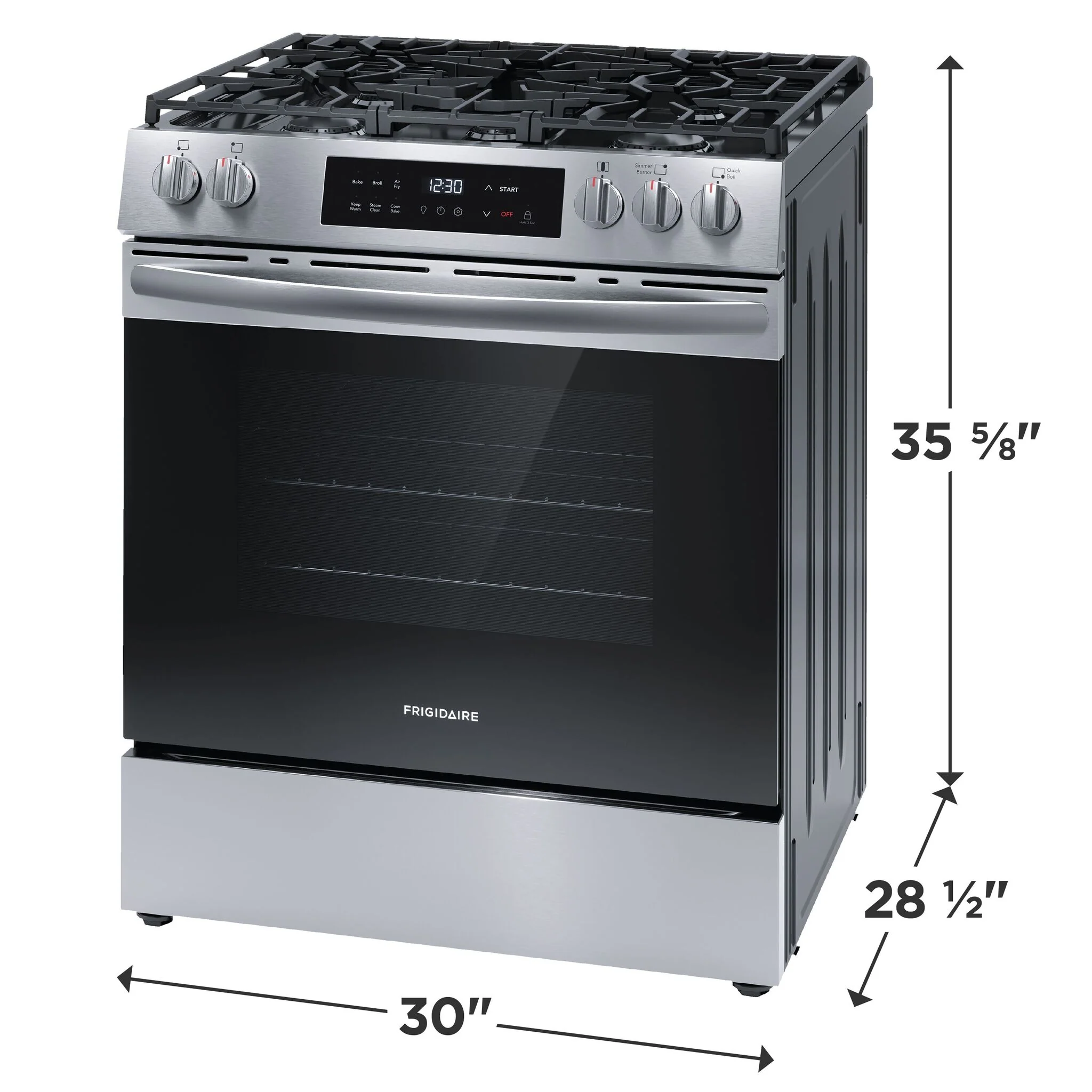Frigidaire Stainless Steel 30" Front Control Gas Range with Air Fry - FCFG3082BS - Image 2