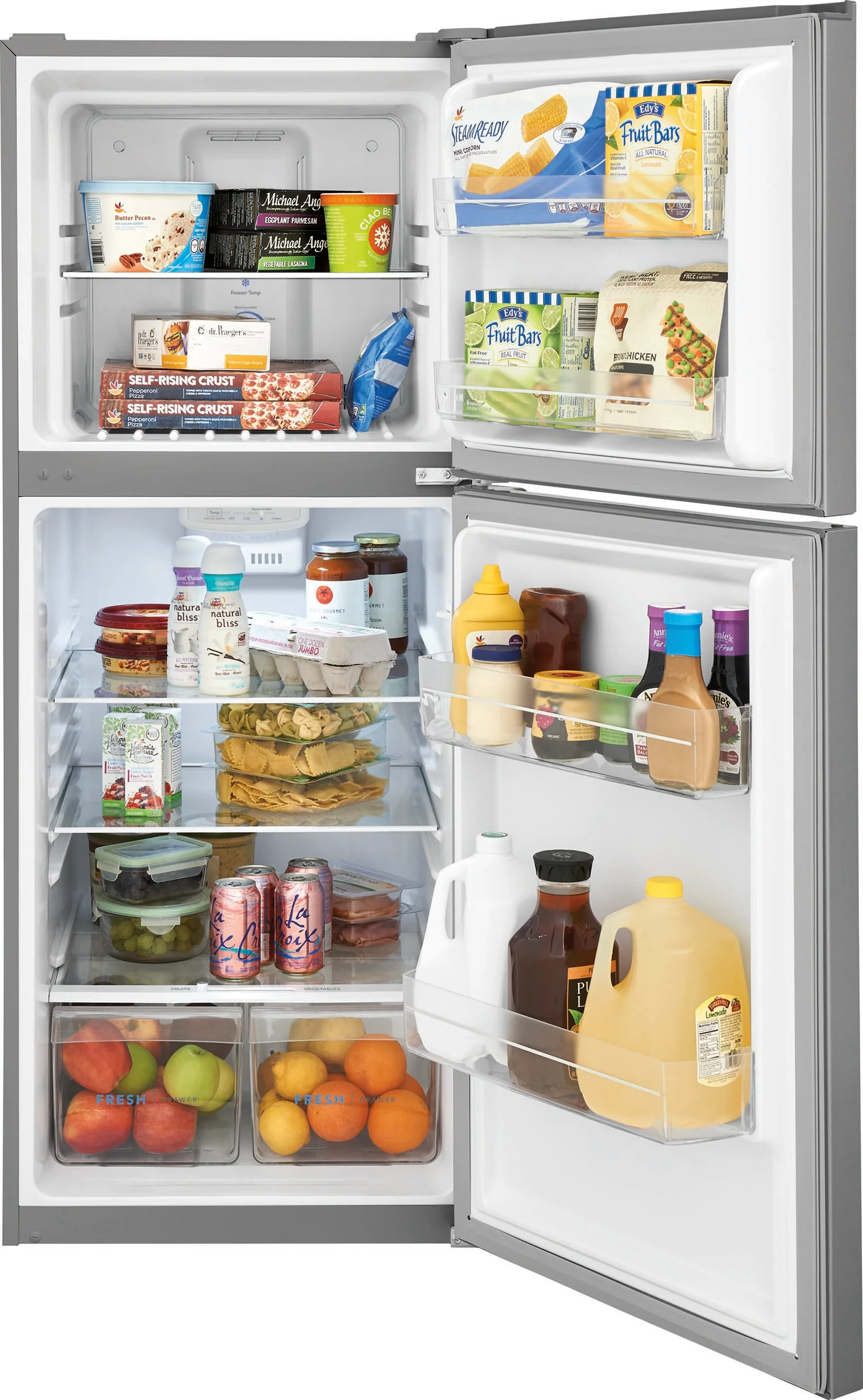 Frigidaire 23.75" 10.1 Cu. Ft. Stainless Steel Top-Freezer Refrigerator - FFET1022UV - Image 5