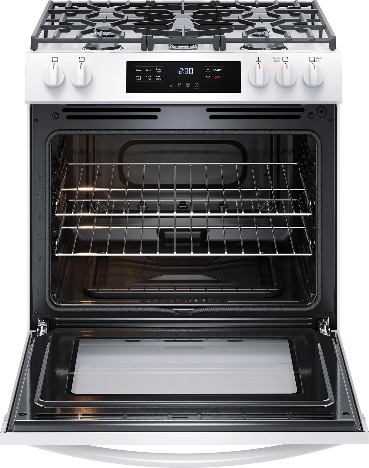 Frigidaire White 30'' Front Control Gas Range (5.1 Cu. Ft) - FCFG3062AW - Image 5