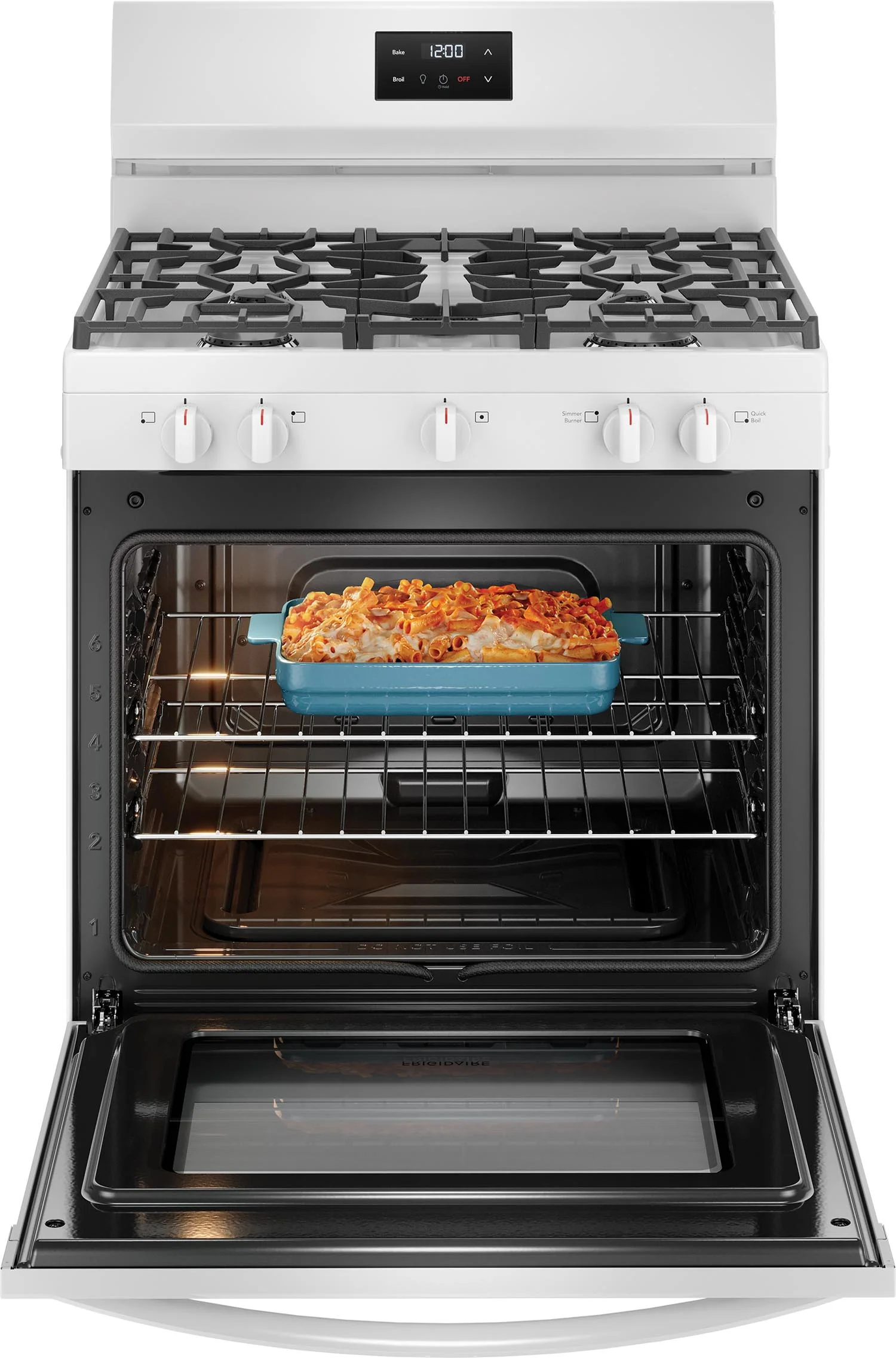 Frigidaire White 30" Gas Range (5.1 Cu. Ft) - FCRG3052BW - Image 4