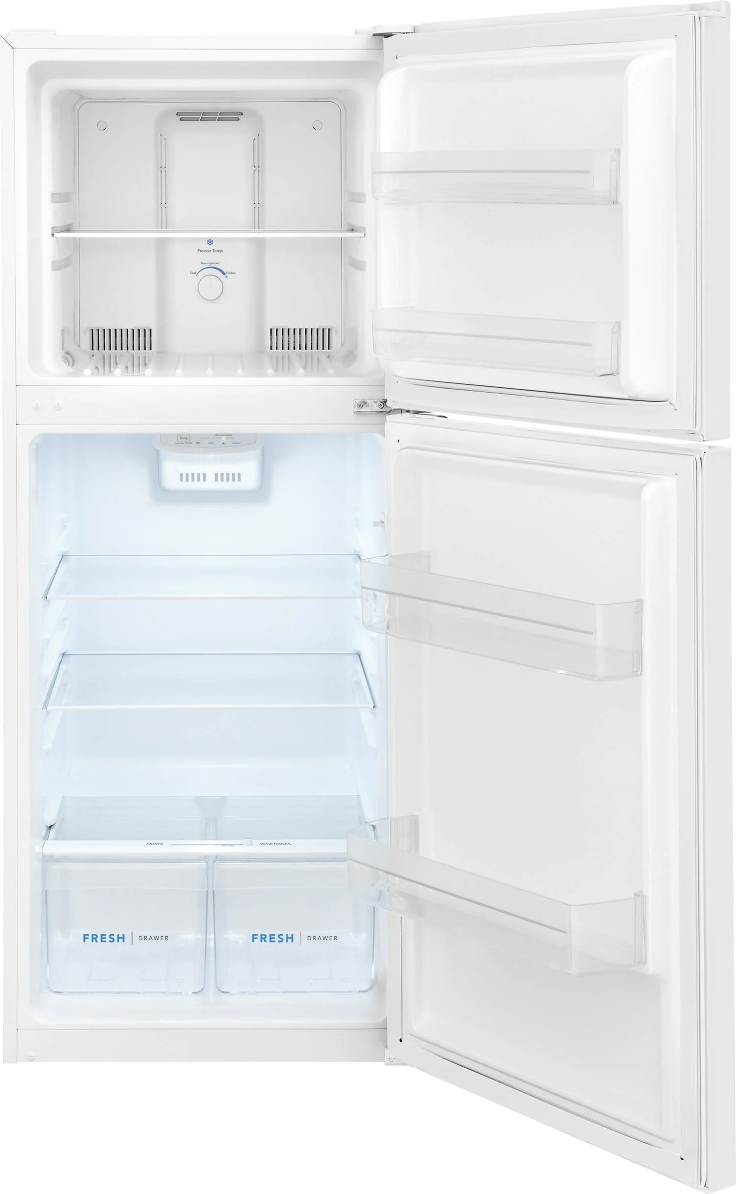 Frigidaire 23.75" 10.1 Cu. Ft. White Top-Freezer Refrigerator - FFET1022UW - Image 4
