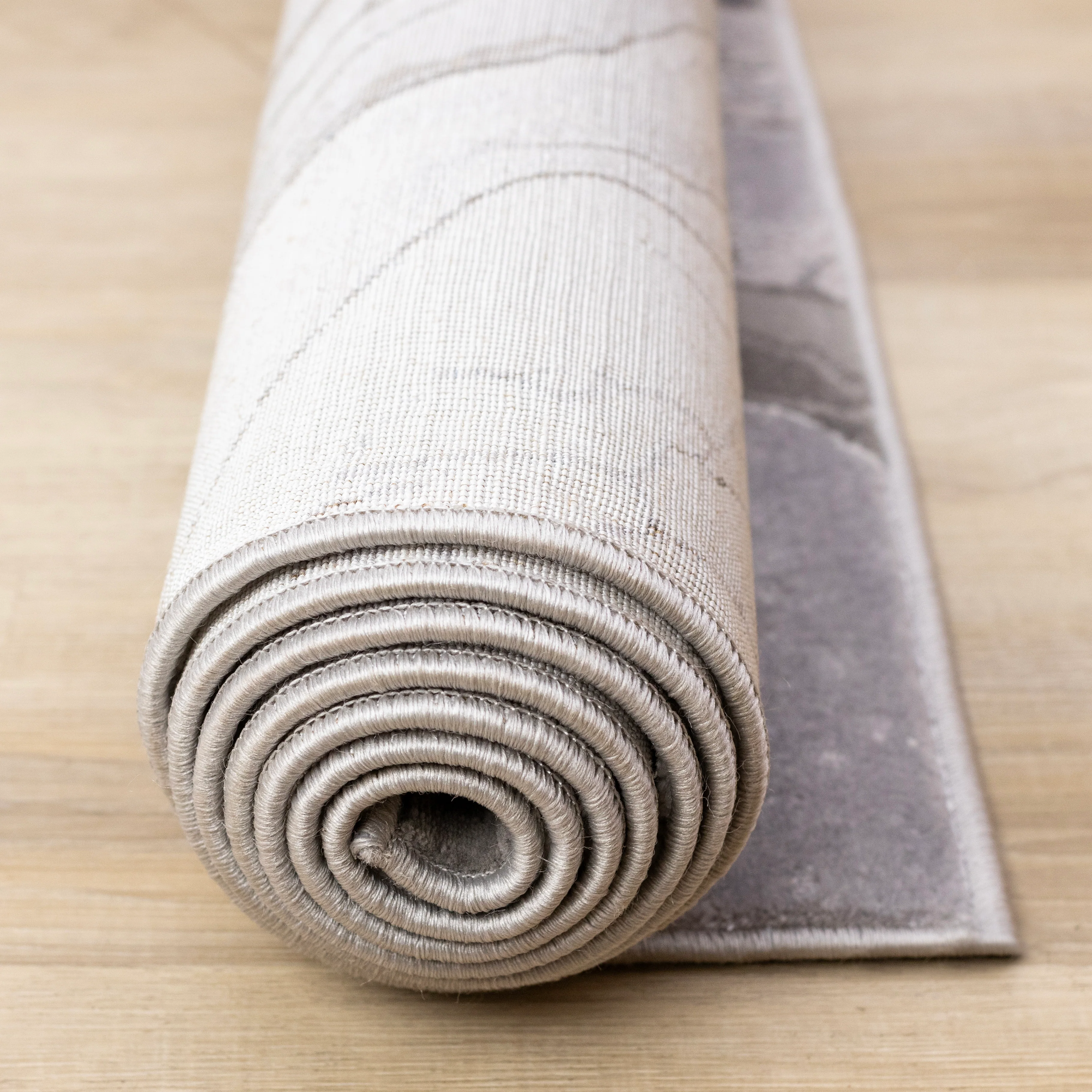 Frosted Cloud 5'3" x 7'7" Marble Design Area Rug - Grey, White - Image 11