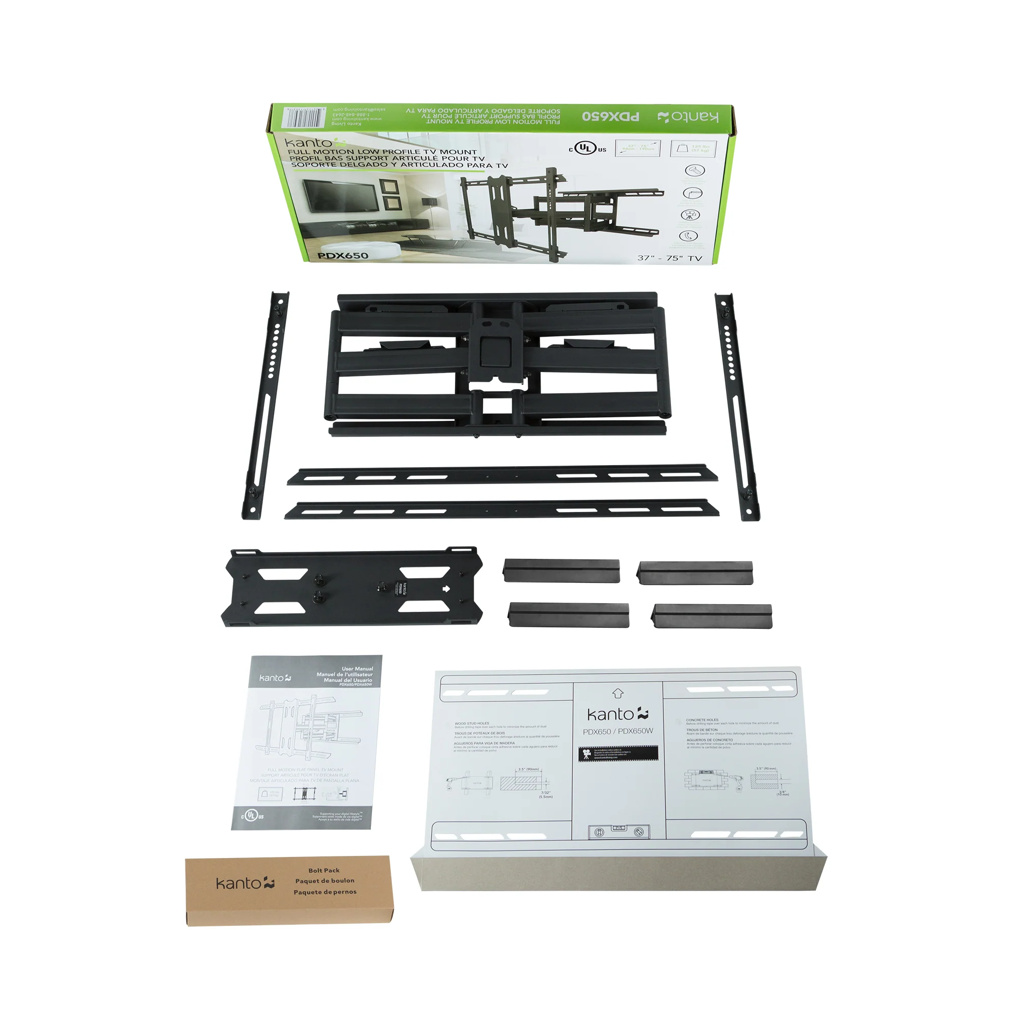 Full Motion TV Wall Mount with 22" Extension for 37" to 75" TVs - PDX650 - Image 6