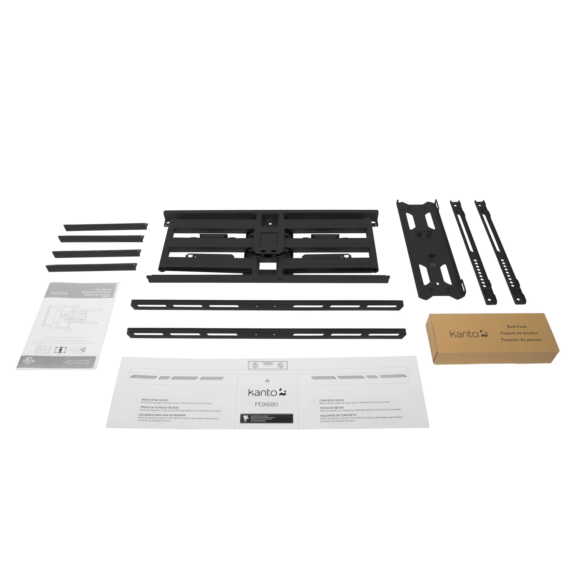 Full Motion TV Wall Mount with 24" of Extension for 39" to 80" TVs - PDX680 - Image 6