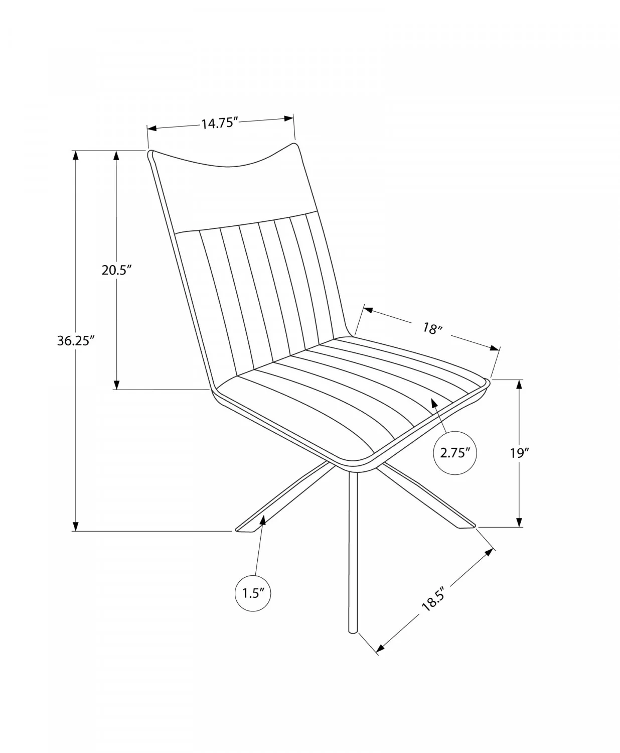 Fulton Dining Chair - Black - Set Of Two - Image 3