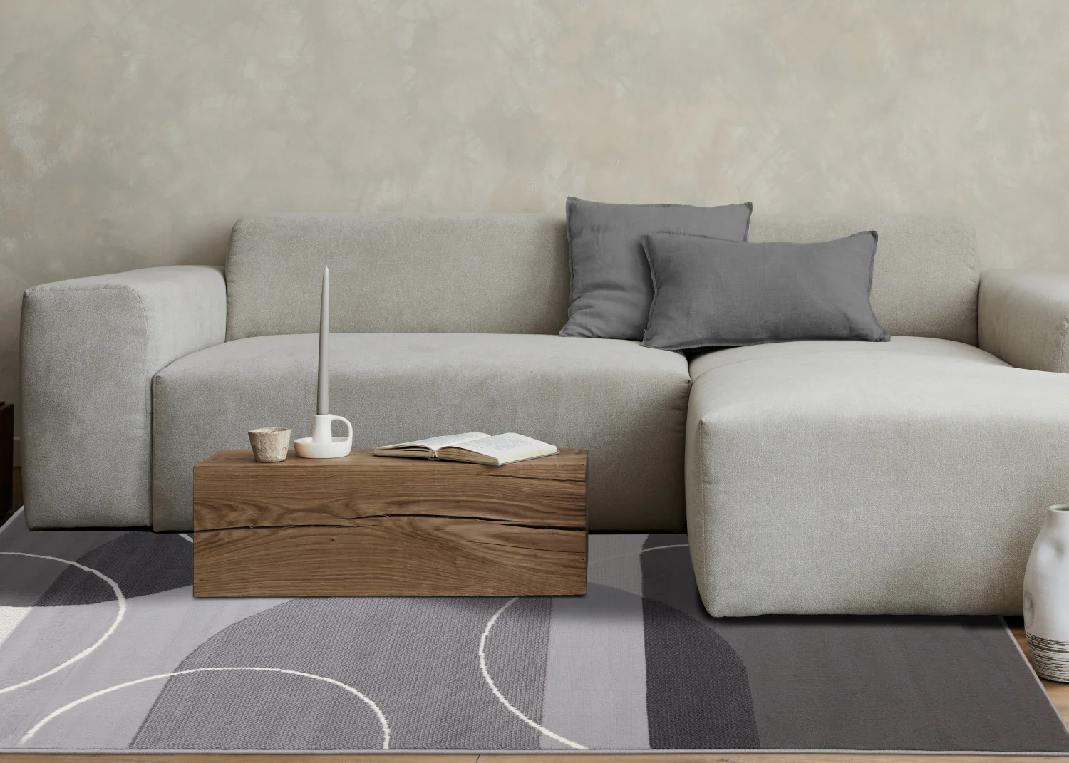 Functional Contemporary Area Rug - 5' X 8' - Grey - Image 3