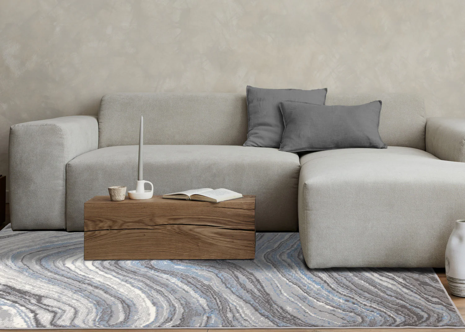 Functional Modern Area Rug - 5' X 8' - Blue/Grey - Image 3