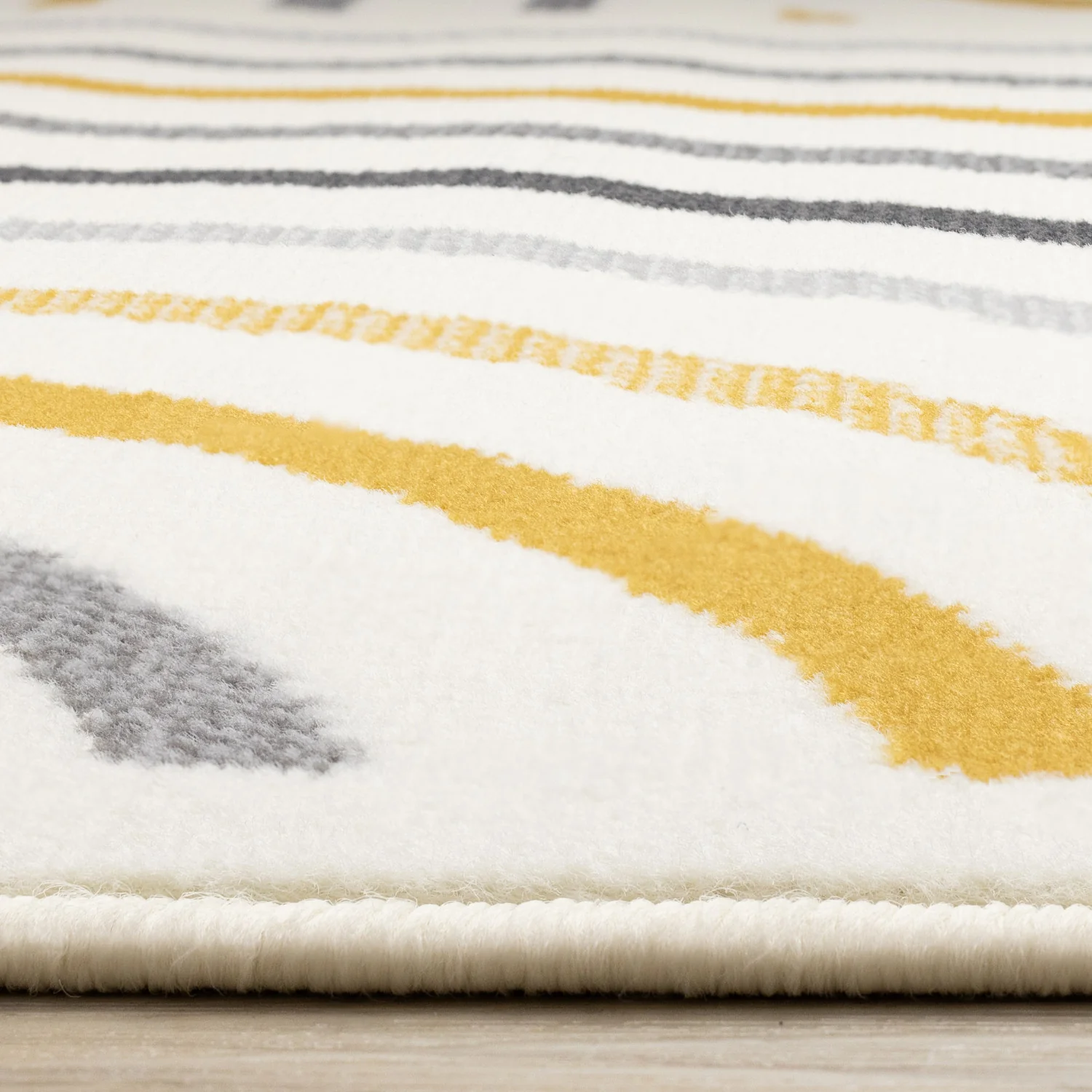 Functional Modern Curves Area Rug - 5' X 8' - Cream/Yellow - Image 5