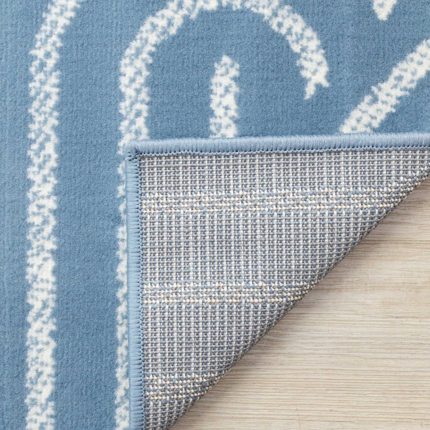 Functional Modern Links Area Rug - 5' X 8' - Blue/Cream - Image 11