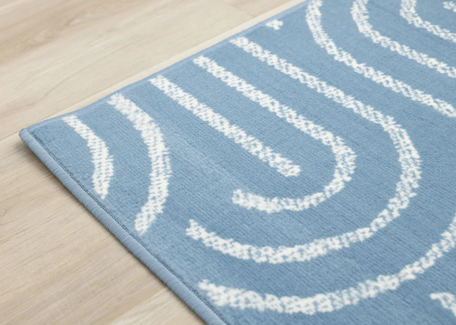 Functional Modern Links Area Rug - 5' X 8' - Blue/Cream - Image 12