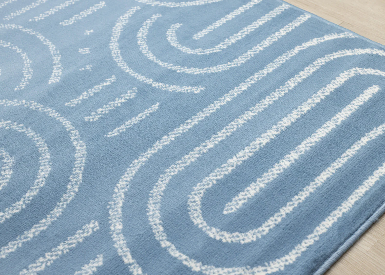 Functional Modern Links Area Rug - 5' X 8' - Blue/Cream - Image 4