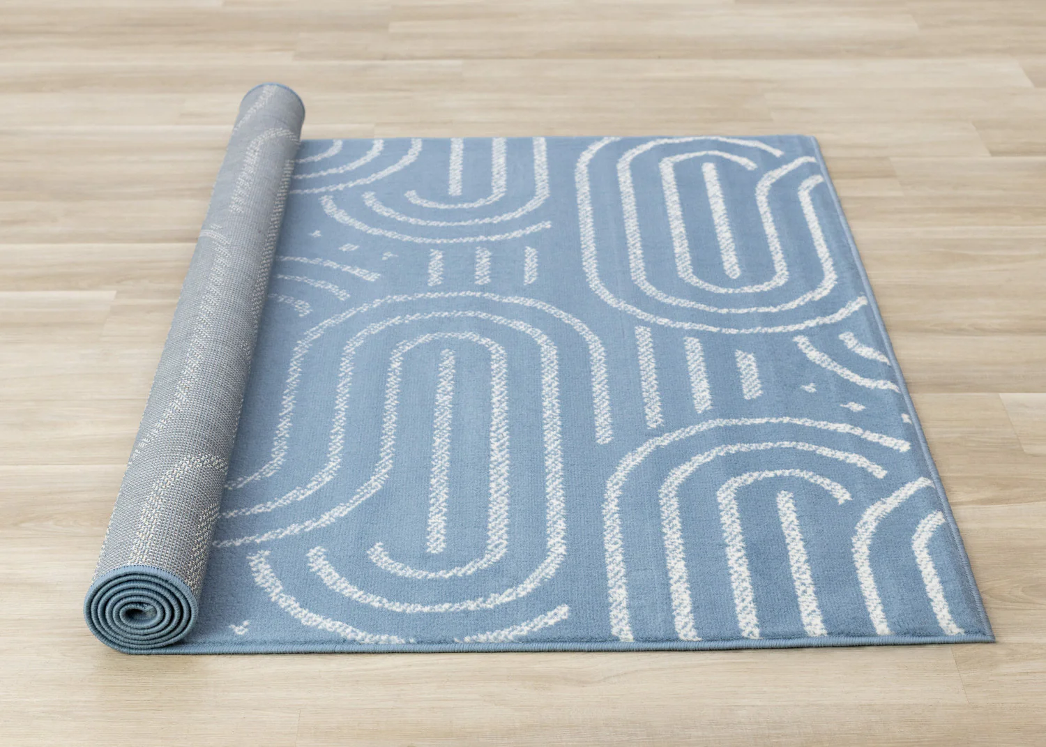 Functional Modern Links Area Rug - 5' X 8' - Blue/Cream - Image 8