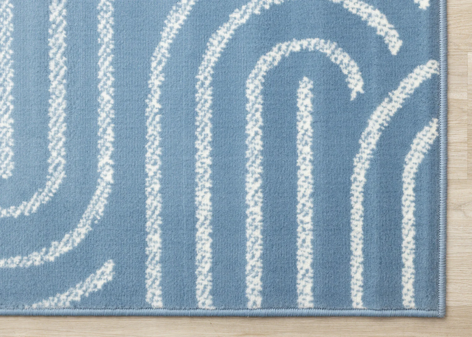 Functional Modern Links Area Rug - 8' X 11' - Blue/Cream - Image 6