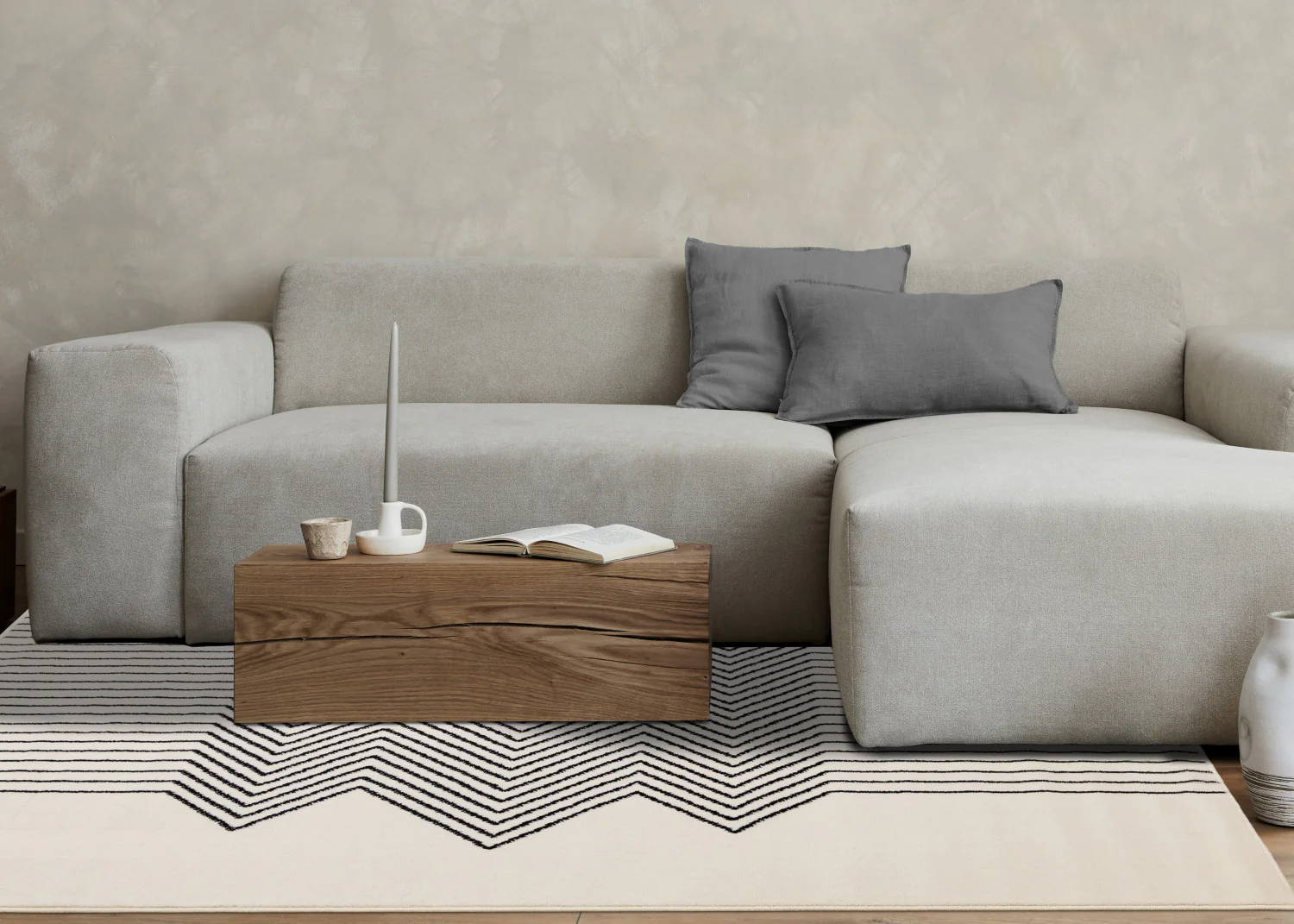 Functional Modern Soundwaves Area Rug - 5' X 8' - White/Black - Image 3