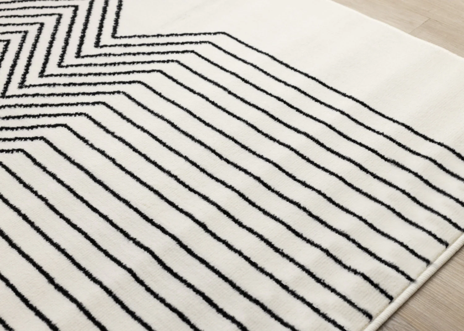 Functional Modern Soundwaves Area Rug - 8' X 11' - White/Black - Image 4